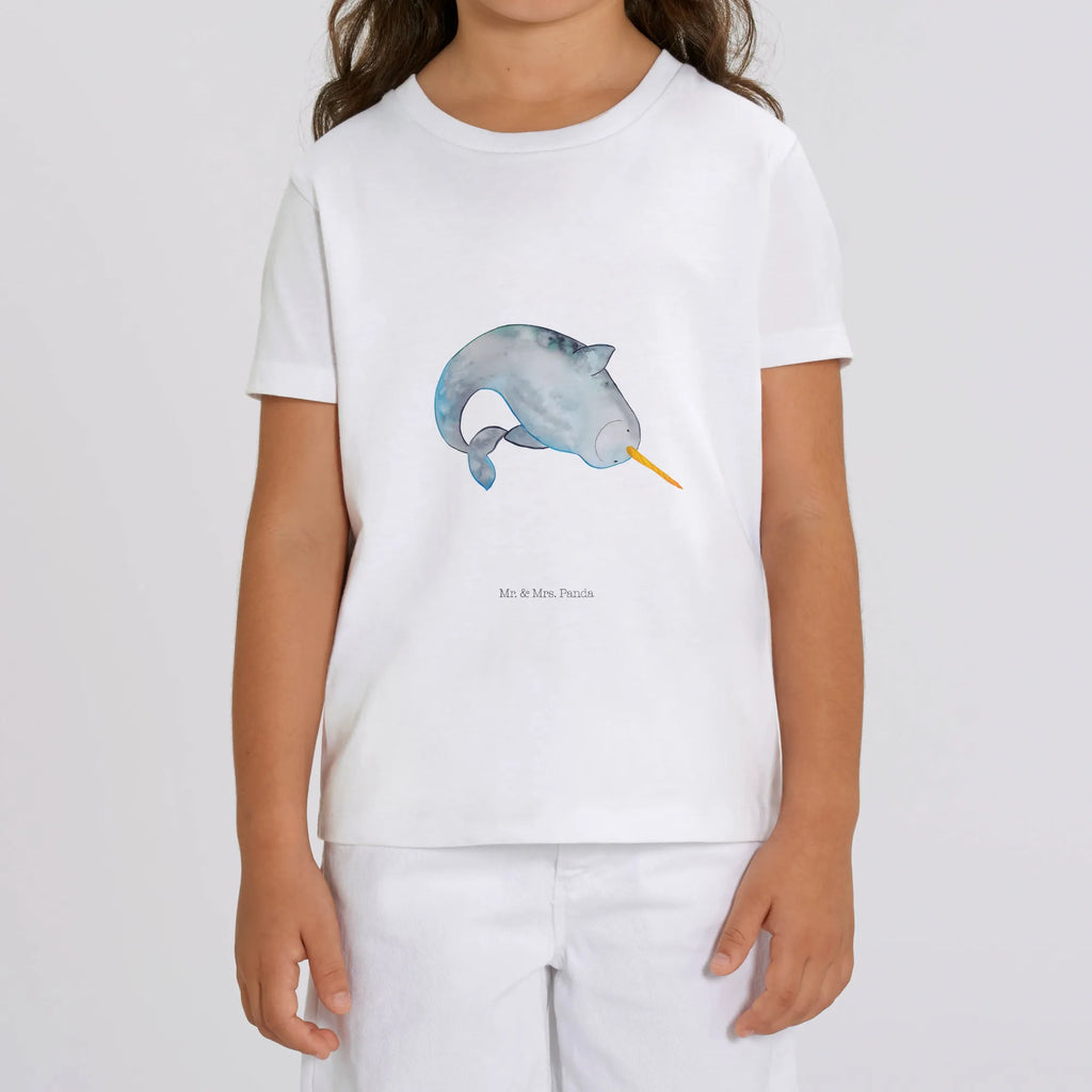 Organic Kinder T-Shirt Narwal Kinder T-Shirt, Kinder T-Shirt Mädchen, Kinder T-Shirt Jungen, Meerestiere, Meer, Urlaub, Narwal, Wal, Putzen, Hausfrau, Junggesellin, aufräumen, Kinderzimmer