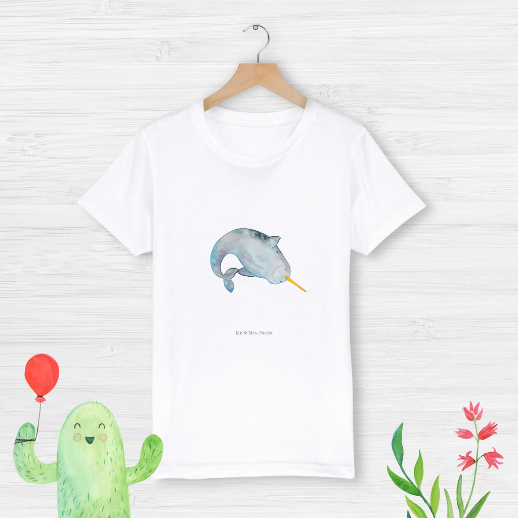 Organic Kinder T-Shirt Narwal Kinder T-Shirt, Kinder T-Shirt Mädchen, Kinder T-Shirt Jungen, Meerestiere, Meer, Urlaub, Narwal, Wal, Putzen, Hausfrau, Junggesellin, aufräumen, Kinderzimmer