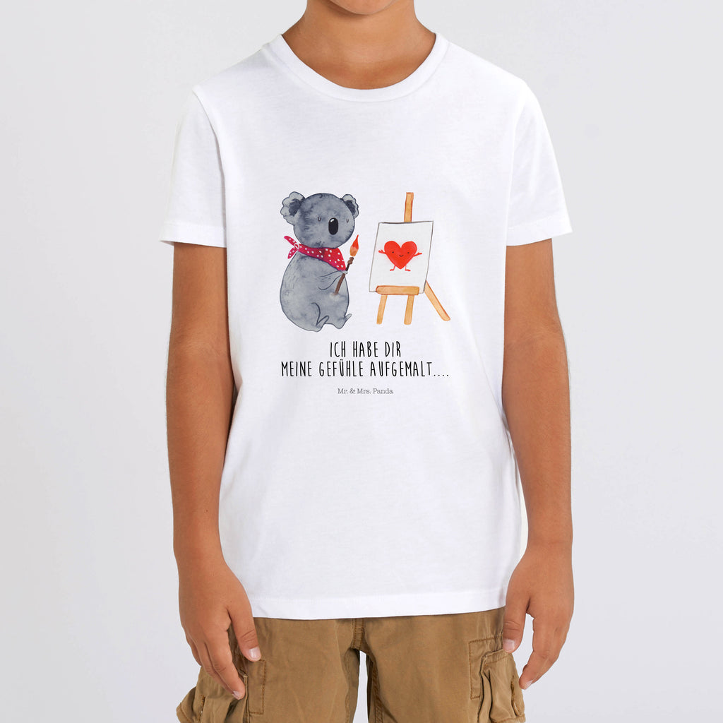 Organic Kinder T-Shirt Koala Künstler Kinder T-Shirt, Kinder T-Shirt Mädchen, Kinder T-Shirt Jungen, Koala, Koalabär, Liebe, Liebensbeweis, Liebesgeschenk, Gefühle, Künstler, zeichnen