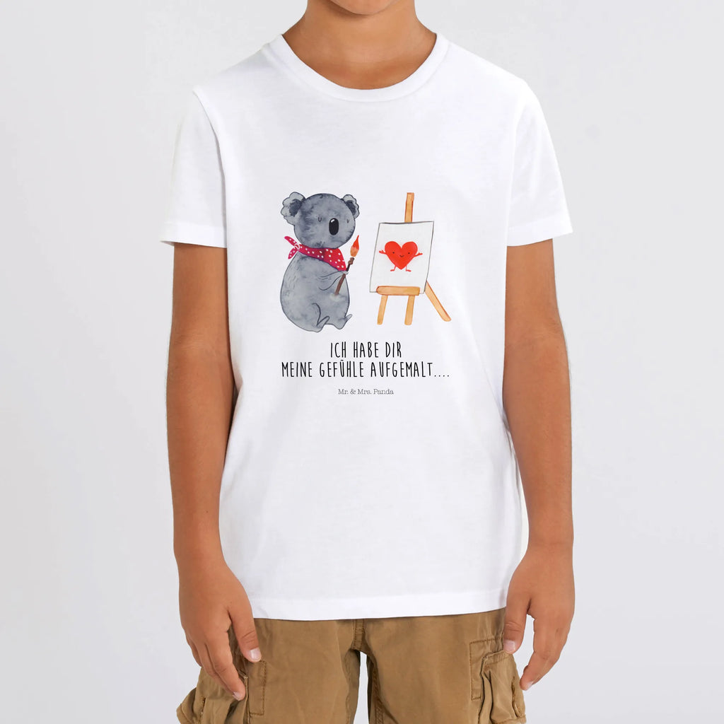 Organic Kinder T-Shirt Koala Künstler Kinder T-Shirt, Kinder T-Shirt Mädchen, Kinder T-Shirt Jungen, Koala, Koalabär, Liebe, Liebensbeweis, Liebesgeschenk, Gefühle, Künstler, zeichnen