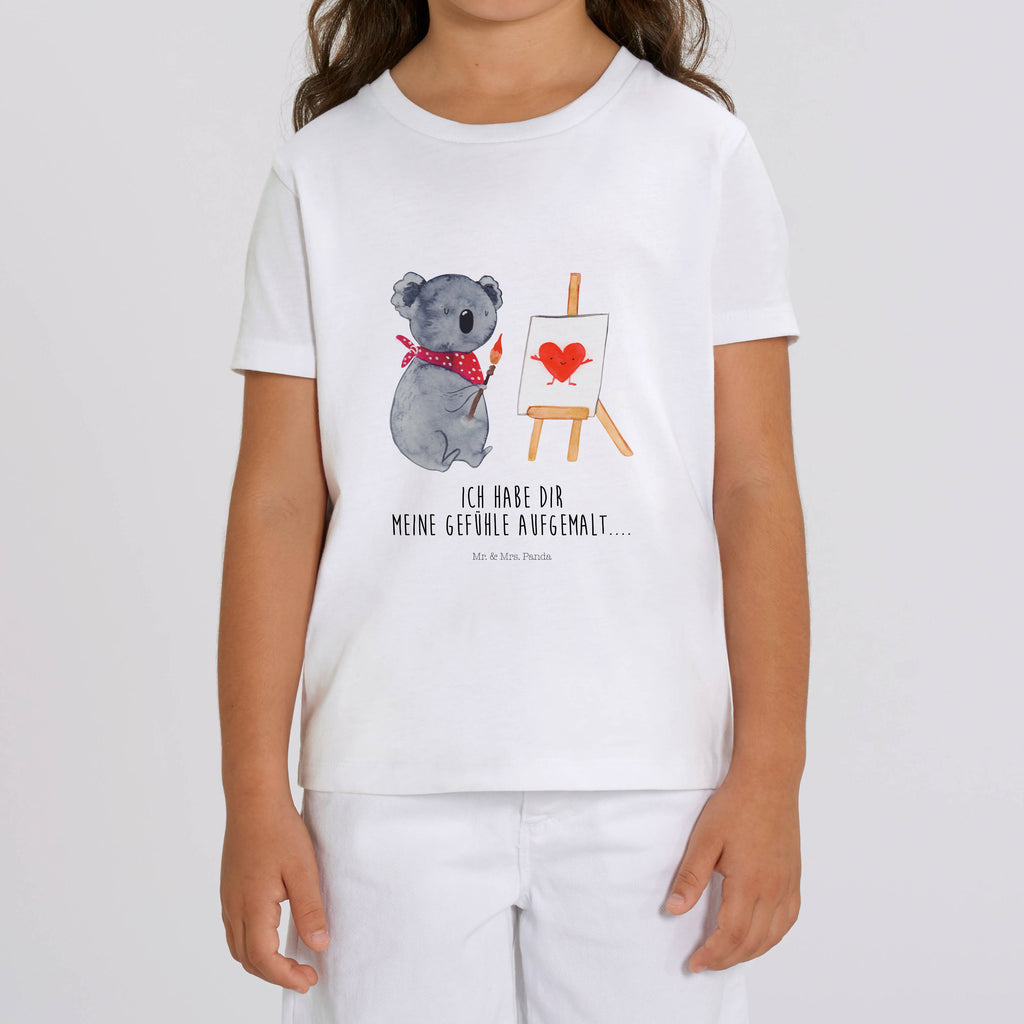 Organic Kinder T-Shirt Koala Künstler Kinder T-Shirt, Kinder T-Shirt Mädchen, Kinder T-Shirt Jungen, Koala, Koalabär, Liebe, Liebensbeweis, Liebesgeschenk, Gefühle, Künstler, zeichnen