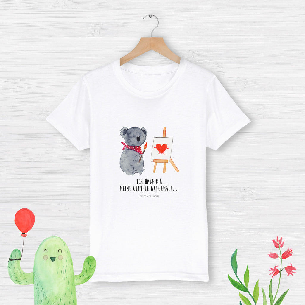 Organic Kinder T-Shirt Koala Künstler Kinder T-Shirt, Kinder T-Shirt Mädchen, Kinder T-Shirt Jungen, Koala, Koalabär, Liebe, Liebensbeweis, Liebesgeschenk, Gefühle, Künstler, zeichnen