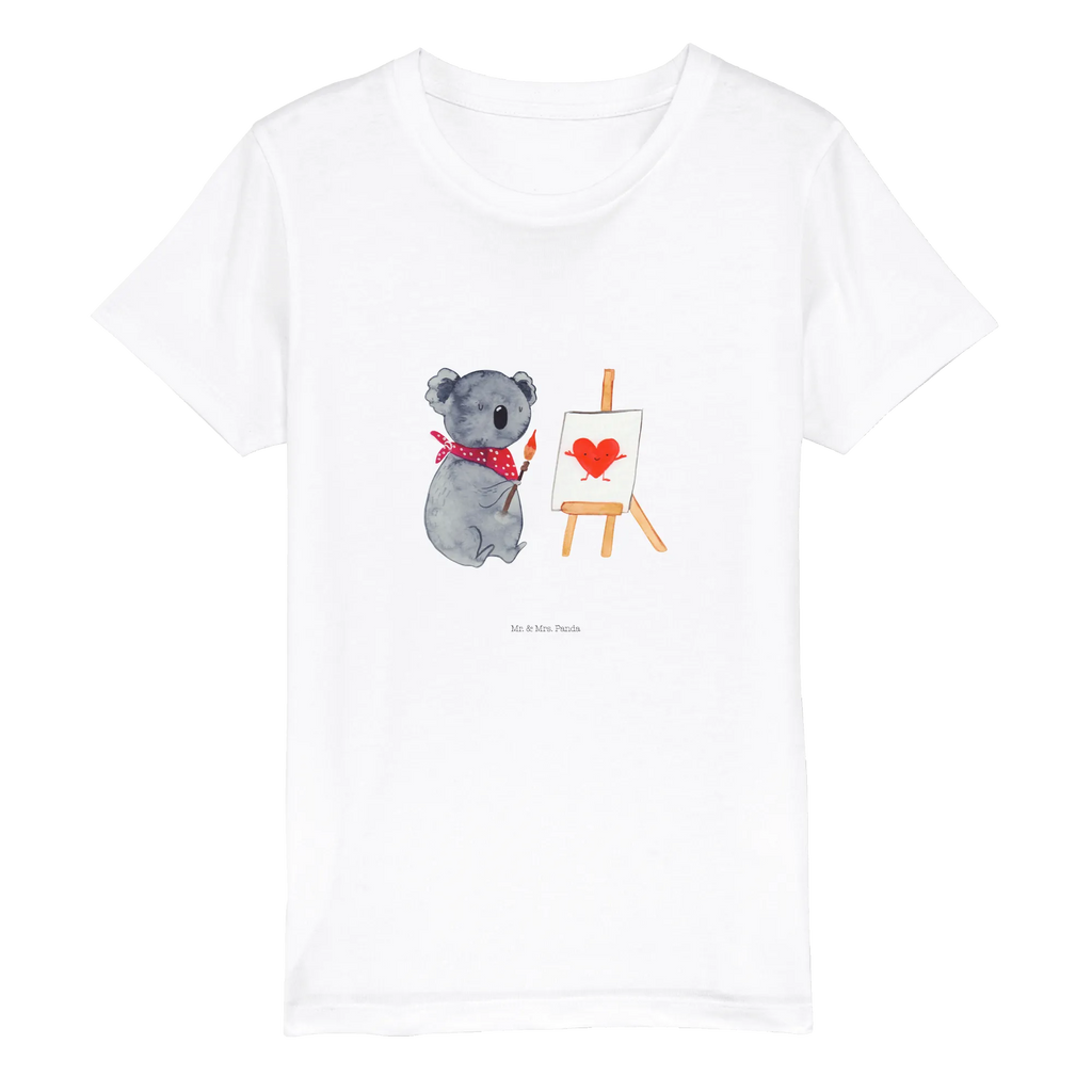 Organic Kinder T-Shirt Koala Künstler Kinder T-Shirt, Kinder T-Shirt Mädchen, Kinder T-Shirt Jungen, Koala, Koalabär, Liebe, Liebensbeweis, Liebesgeschenk, Gefühle, Künstler, zeichnen