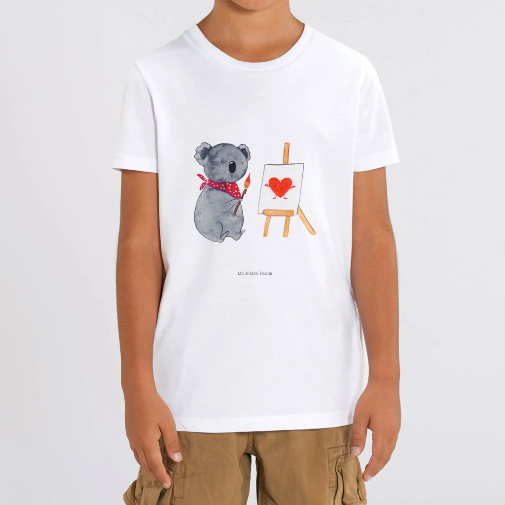 Organic Kinder T-Shirt Koala Künstler Kinder T-Shirt, Kinder T-Shirt Mädchen, Kinder T-Shirt Jungen, Koala, Koalabär, Liebe, Liebensbeweis, Liebesgeschenk, Gefühle, Künstler, zeichnen