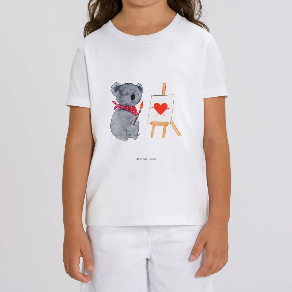 Organic Kinder T-Shirt Koala Künstler Kinder T-Shirt, Kinder T-Shirt Mädchen, Kinder T-Shirt Jungen, Koala, Koalabär, Liebe, Liebensbeweis, Liebesgeschenk, Gefühle, Künstler, zeichnen