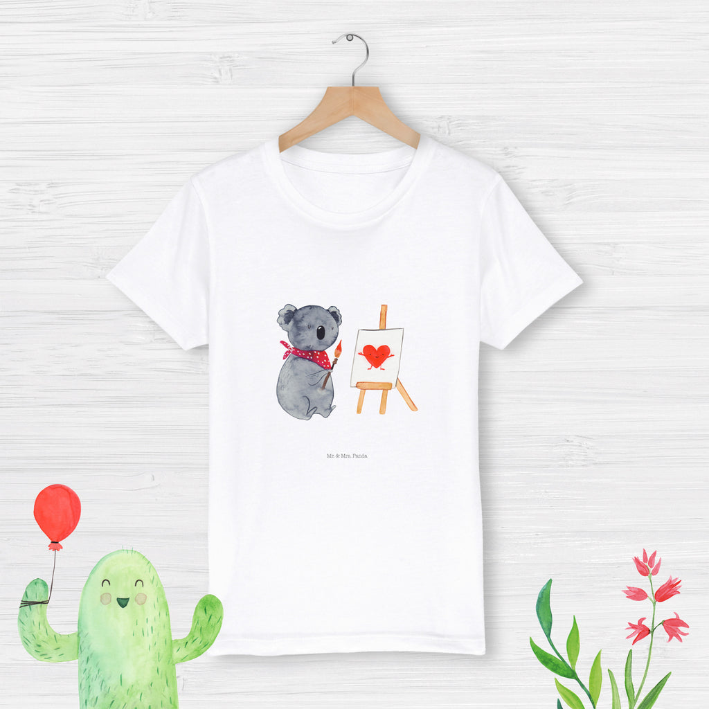 Organic Kinder T-Shirt Koala Künstler Kinder T-Shirt, Kinder T-Shirt Mädchen, Kinder T-Shirt Jungen, Koala, Koalabär, Liebe, Liebensbeweis, Liebesgeschenk, Gefühle, Künstler, zeichnen