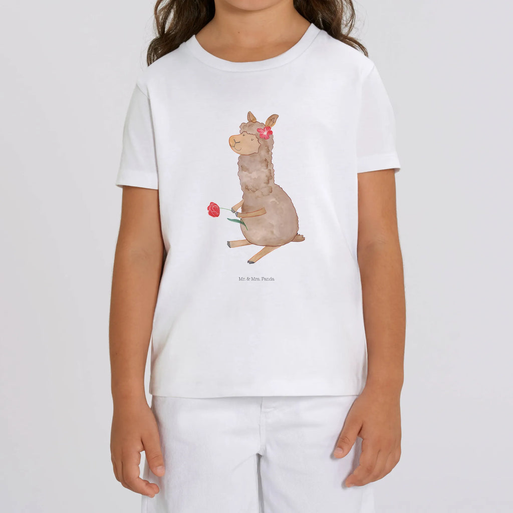 Organic Kinder T-Shirt Alpaka Blume Kinder T-Shirt, Kinder T-Shirt Mädchen, Kinder T-Shirt Jungen, Alpaka, Lama, Blume, Lamas, Alpaka Zitat, Alpaka Spruch, Alpaka Dekor, Alpaka Geschenk, Alpaka Dekoration, Alpaka Witz, Motiv Alpaka