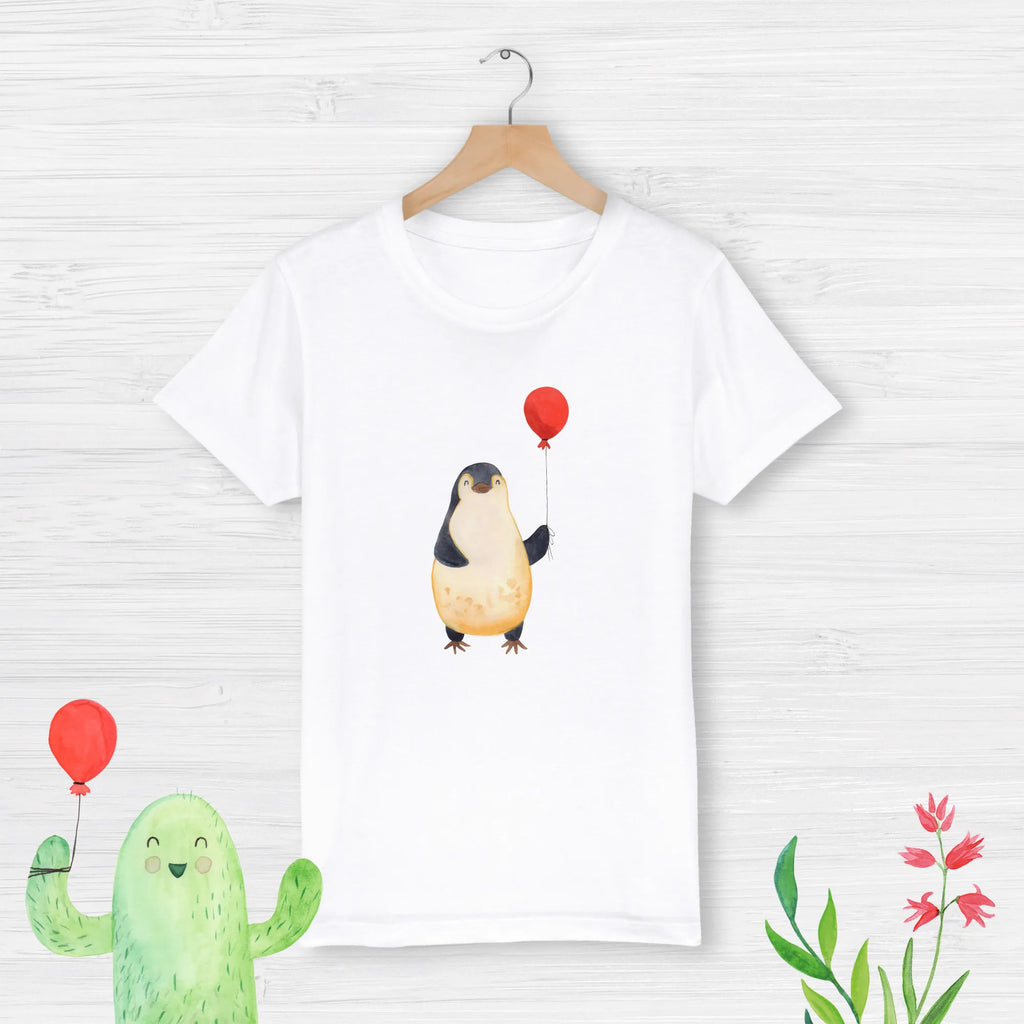 Organic Kinder T-Shirt Pinguin Luftballon Kinder T-Shirt, Kinder T-Shirt Mädchen, Kinder T-Shirt Jungen, Pinguin, Pinguine, Luftballon, Tagträume, Lebenslust, Geschenk Freundin, Geschenkidee, beste Freundin, Motivation, Neustart, neues Leben, Liebe, Glück