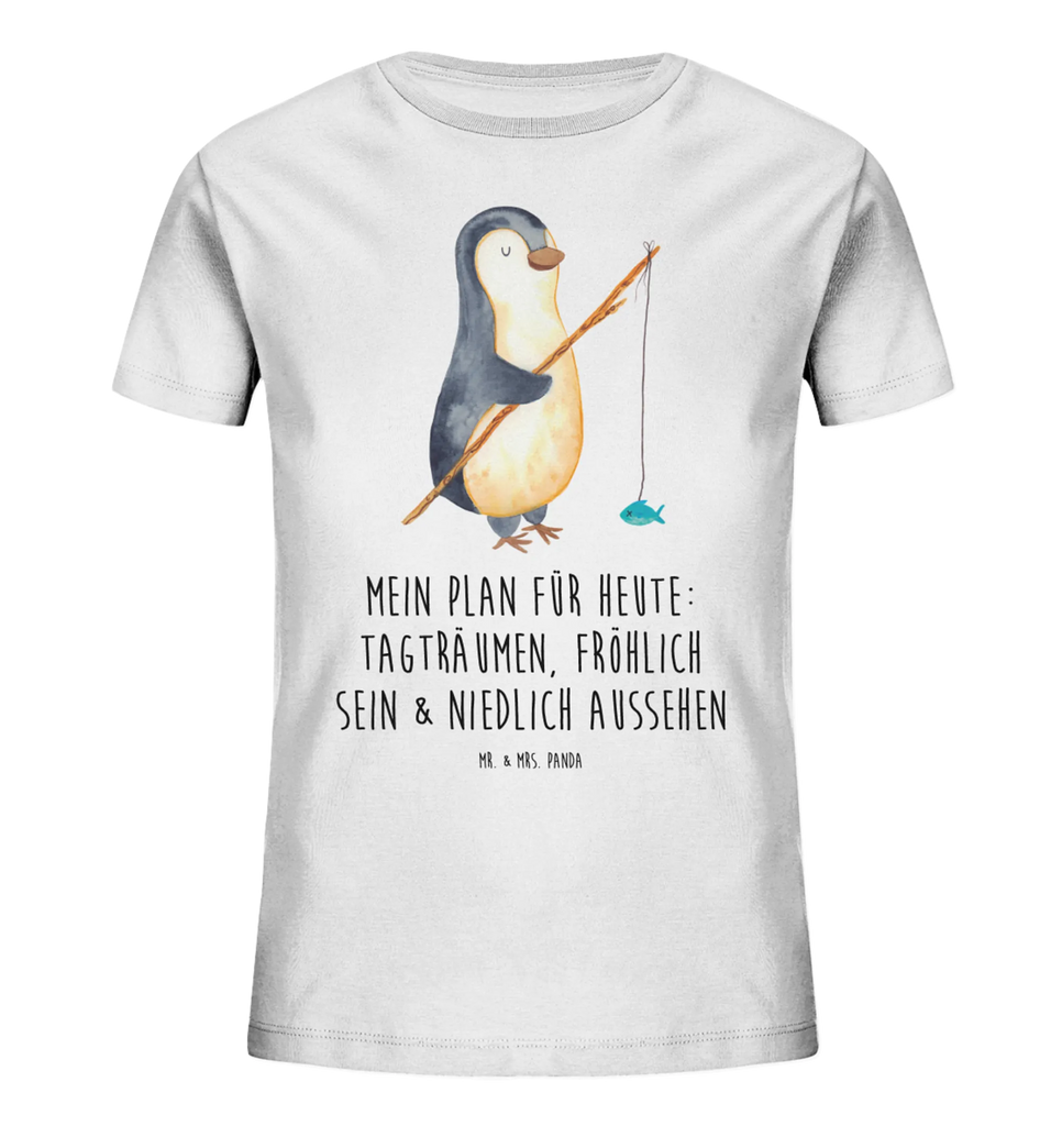 Organic Kinder T-Shirt Pinguin Angler Kinder T-Shirt, Kinder T-Shirt Mädchen, Kinder T-Shirt Jungen, Pinguin, Pinguine, Angeln, Angler, Tagträume, Hobby, Plan, Planer, Tagesplan, Neustart, Motivation, Geschenk, Freundinnen, Geschenkidee, Urlaub, Wochenende