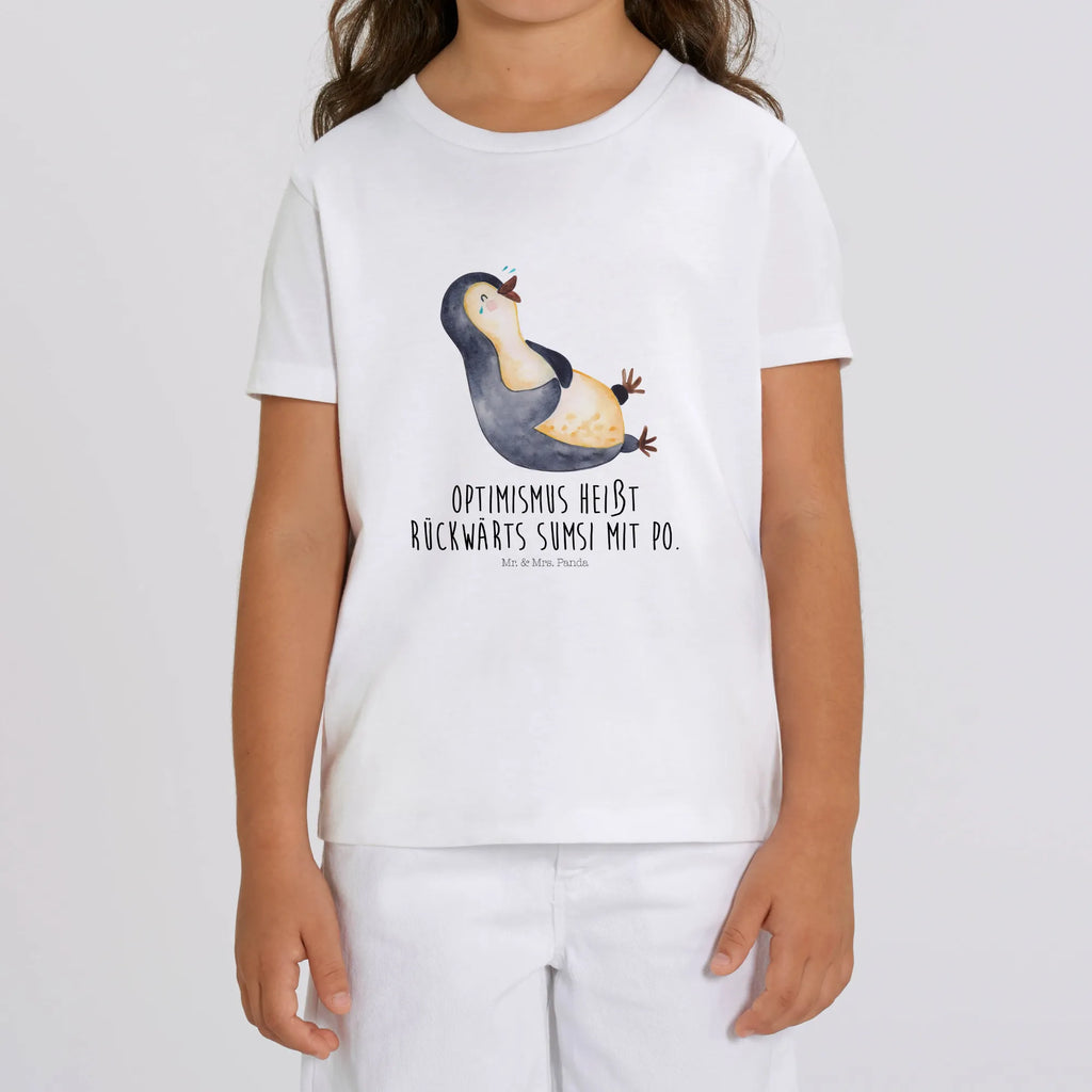 Organic Kinder T-Shirt Pinguin lachend Kinder T-Shirt, Kinder T-Shirt Mädchen, Kinder T-Shirt Jungen, Pinguin, Pinguine, lustiger Spruch, Optimismus, Fröhlich, Lachen, Humor, Fröhlichkeit