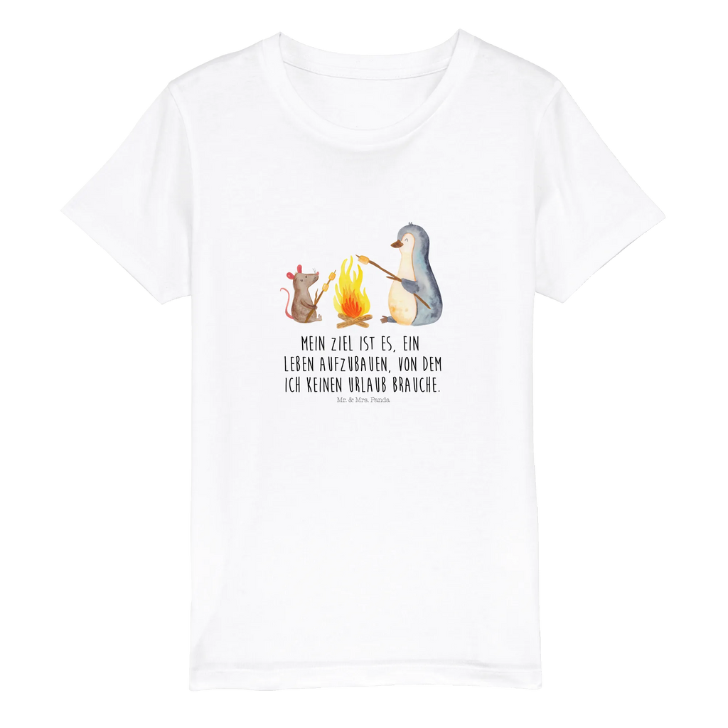 Organic Kinder T-Shirt Pinguin Lagerfeuer Kinder T-Shirt, Kinder T-Shirt Mädchen, Kinder T-Shirt Jungen, Pinguin, Maus, Pinguine, Lagerfeuer, Leben, Arbeit, Job, Motivation, Büro, Büroalltag, Lebensspruch, Lebensmotivation, Neustart, Liebe, grillen, Feuer, Marshmallows