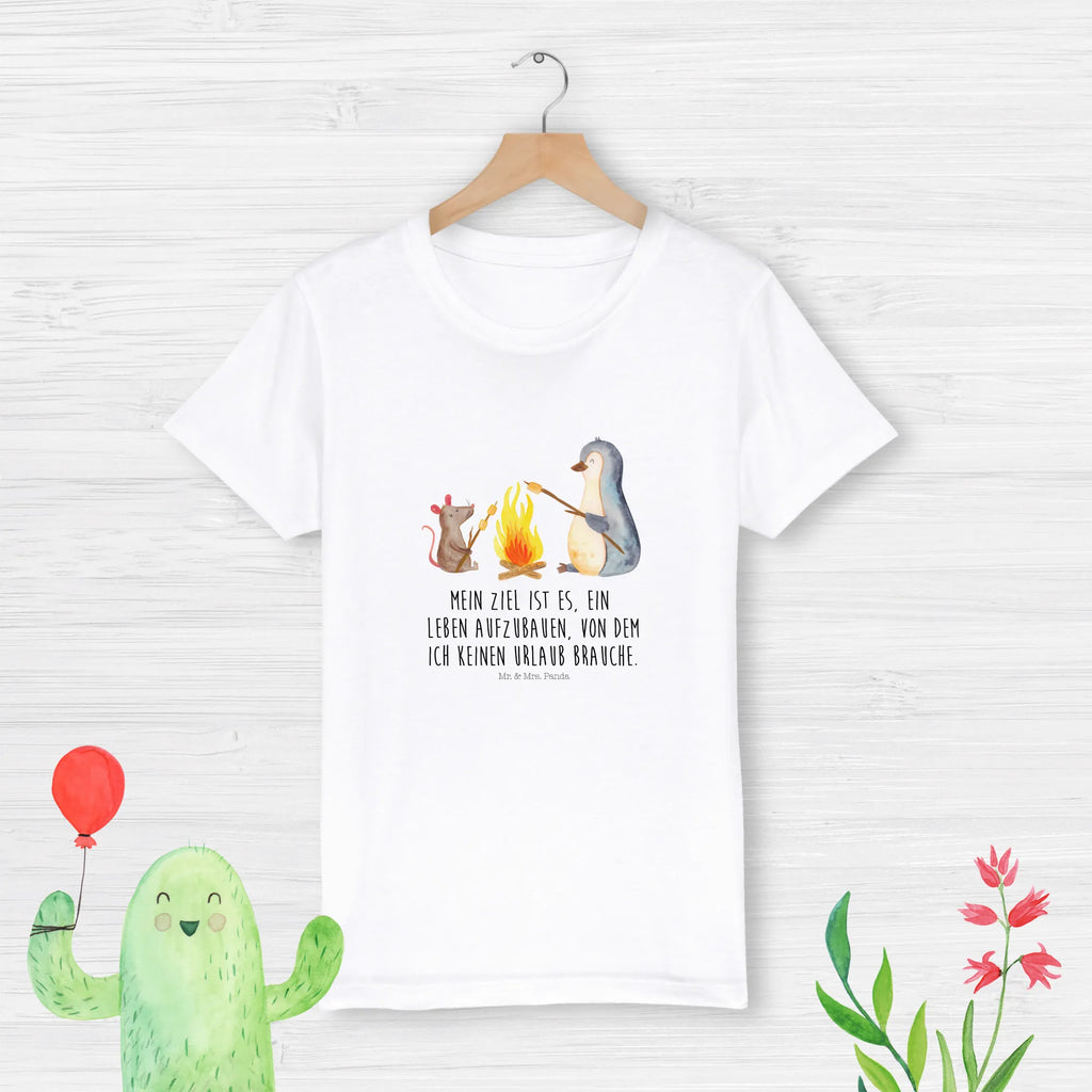 Organic Kinder T-Shirt Pinguin Lagerfeuer Kinder T-Shirt, Kinder T-Shirt Mädchen, Kinder T-Shirt Jungen, Pinguin, Maus, Pinguine, Lagerfeuer, Leben, Arbeit, Job, Motivation, Büro, Büroalltag, Lebensspruch, Lebensmotivation, Neustart, Liebe, grillen, Feuer, Marshmallows