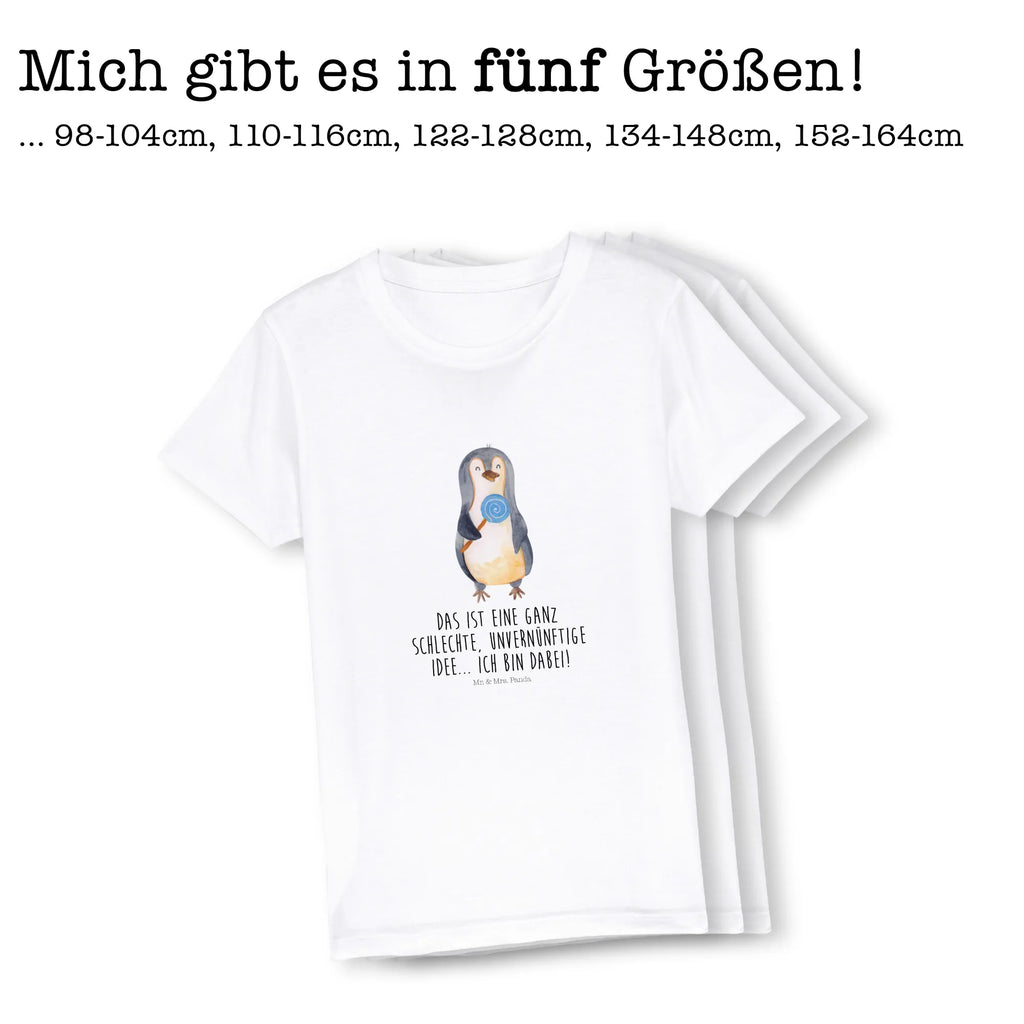 Organic Kinder T-Shirt Pinguin Lolli Kinder T-Shirt, Kinder T-Shirt Mädchen, Kinder T-Shirt Jungen, Pinguin, Pinguine, Lolli, Süßigkeiten, Blödsinn, Spruch, Rebell, Gauner, Ganove, Rabauke