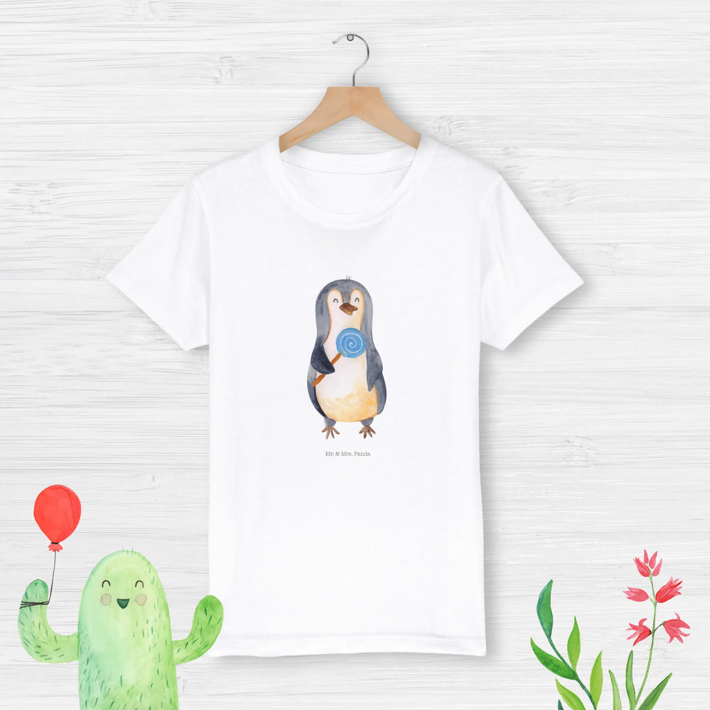 Organic Kinder T-Shirt Pinguin Lolli Kinder T-Shirt, Kinder T-Shirt Mädchen, Kinder T-Shirt Jungen, Pinguin, Pinguine, Lolli, Süßigkeiten, Blödsinn, Spruch, Rebell, Gauner, Ganove, Rabauke