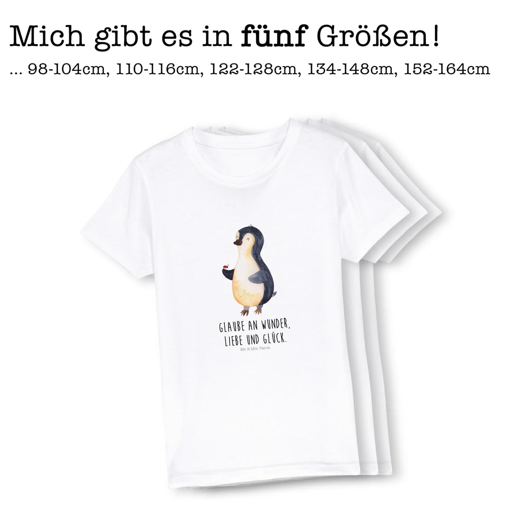 Organic Kids T-Shirt Penguin ladybug Kinder T-Shirt, Kinder T-Shirt Mädchen, Kinder T-Shirt Jungen, Pinguin, Pinguine, Marienkäfer, Liebe, Wunder, Glück, Freude, Lebensfreude