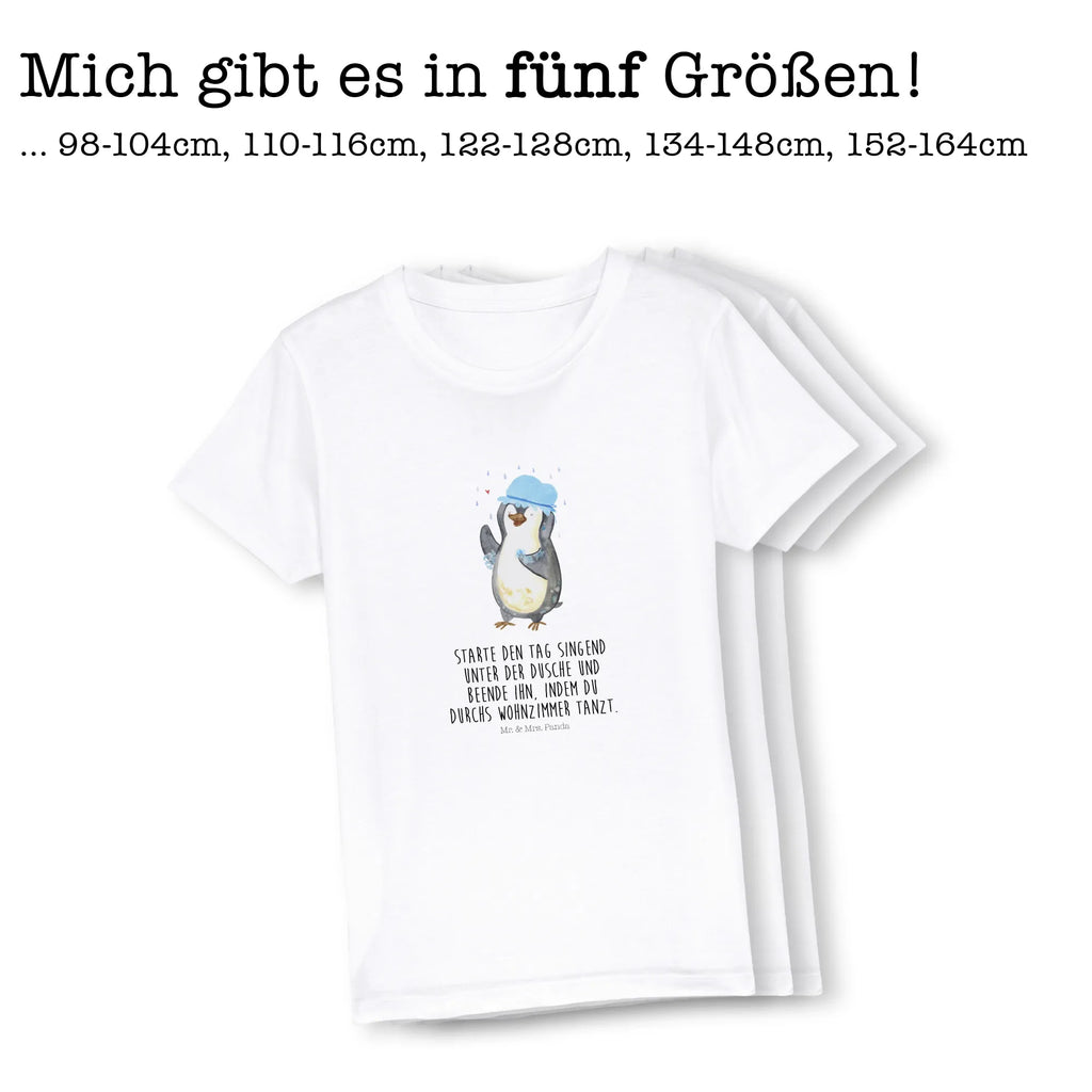 Organic Kids T-Shirt Penguin have a shower Kinder T-Shirt, Kinder T-Shirt Mädchen, Kinder T-Shirt Jungen, Pinguin, Pinguine, Dusche, duschen, Lebensmotto, Motivation, Neustart, Neuanfang, glücklich sein