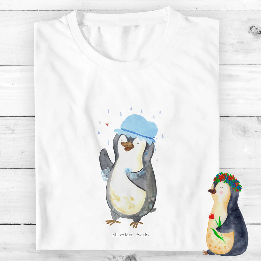 Organic Kids T-Shirt Penguin have a shower Kinder T-Shirt, Kinder T-Shirt Mädchen, Kinder T-Shirt Jungen, Pinguin, Pinguine, Dusche, duschen, Lebensmotto, Motivation, Neustart, Neuanfang, glücklich sein