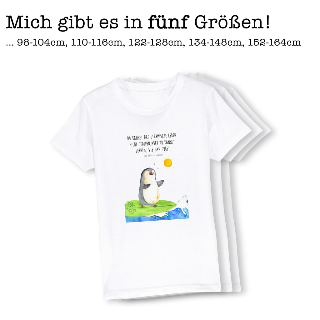 Organic Kinder T-Shirt Pinguin Surfer Kinder T-Shirt, Kinder T-Shirt Mädchen, Kinder T-Shirt Jungen, Pinguin, Pinguine, surfen, Surfer, Hawaii, Urlaub, Wellen, Wellen reiten, Portugal