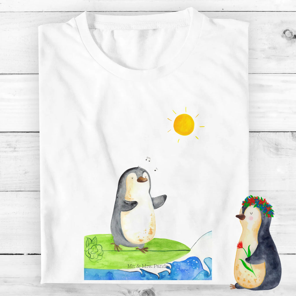 Organic Kids T-Shirt Penguin surfer Kinder T-Shirt, Kinder T-Shirt Mädchen, Kinder T-Shirt Jungen, Pinguin, Pinguine, surfen, Surfer, Hawaii, Urlaub, Wellen, Wellen reiten, Portugal
