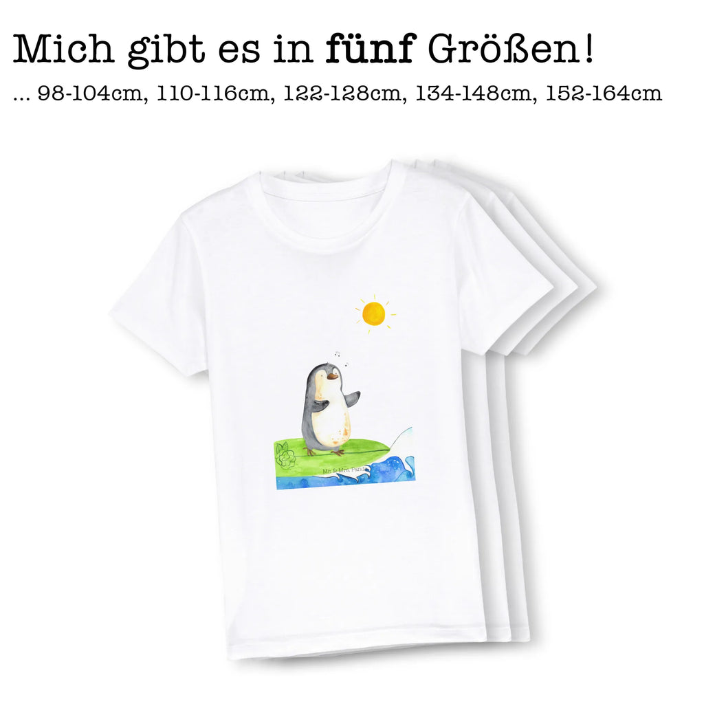 Organic Kinder T-Shirt Pinguin Surfer Kinder T-Shirt, Kinder T-Shirt Mädchen, Kinder T-Shirt Jungen, Pinguin, Pinguine, surfen, Surfer, Hawaii, Urlaub, Wellen, Wellen reiten, Portugal