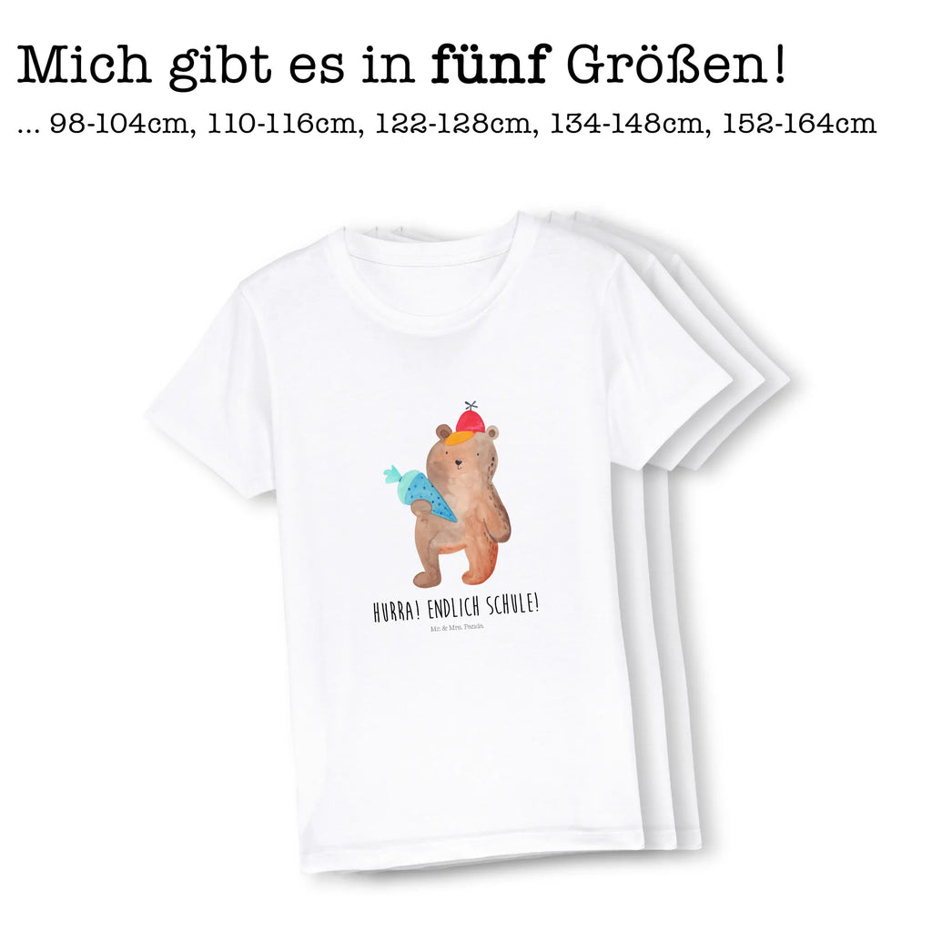 Organic Kinder T-Shirt Bär Schultüte Kinder T-Shirt, Kinder T-Shirt Mädchen, Kinder T-Shirt Jungen, Bär, Teddy, Teddybär, Bär Motiv, Schultüte, Erster Schultag Geschenk, Einschulung Geschenk, Schule Geschenk, Grundschule, Schulanfang, Schulbeginn