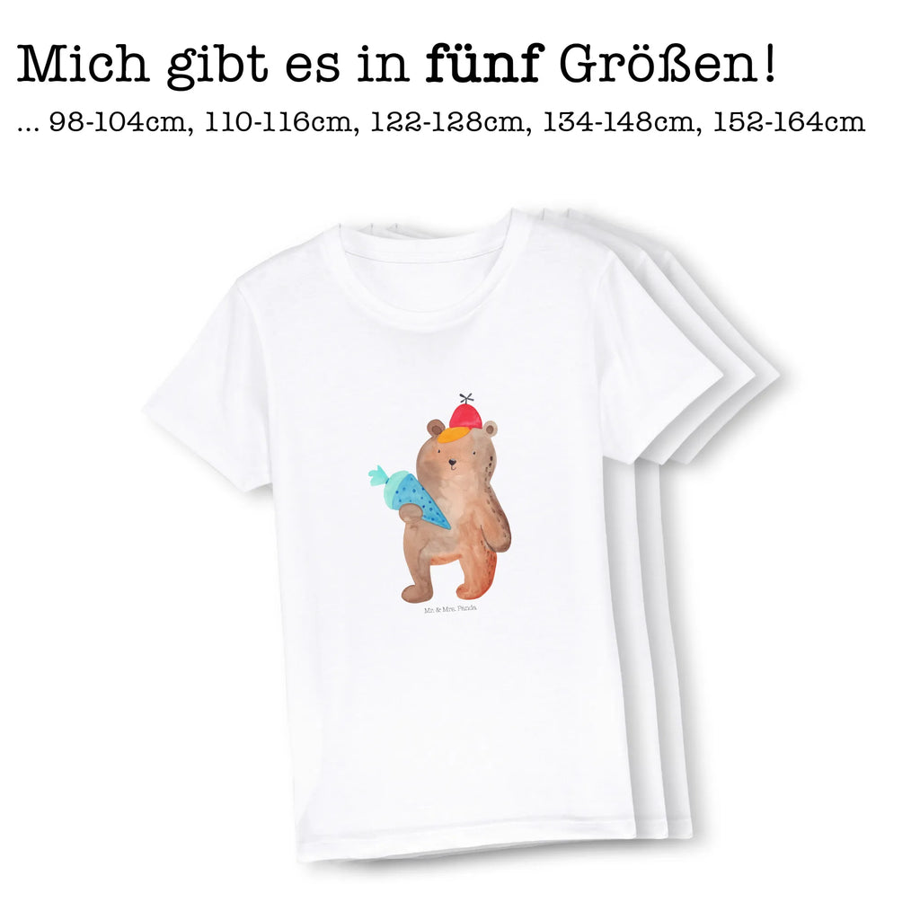 Organic Kinder T-Shirt Bär Schultüte Kinder T-Shirt, Kinder T-Shirt Mädchen, Kinder T-Shirt Jungen, Bär, Teddy, Teddybär, Bär Motiv, Schultüte, Erster Schultag Geschenk, Einschulung Geschenk, Schule Geschenk, Grundschule, Schulanfang, Schulbeginn