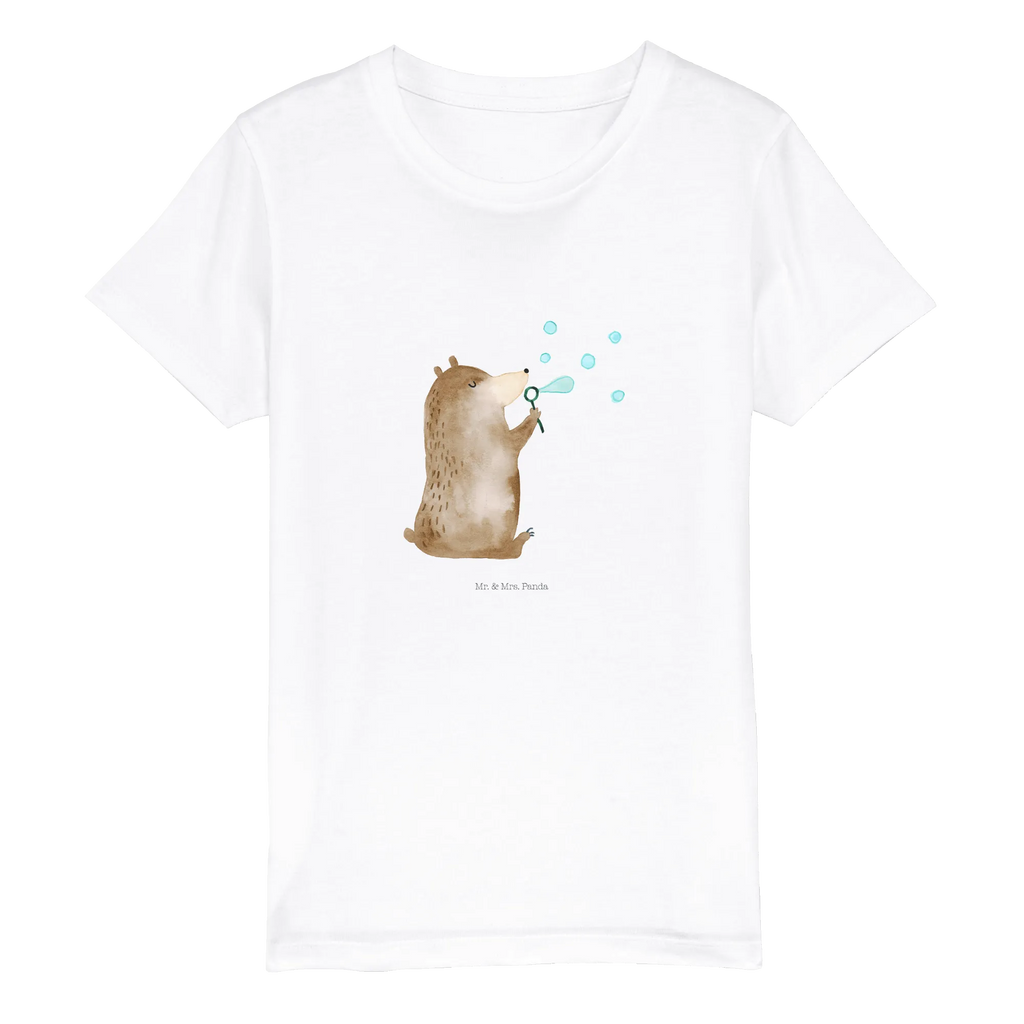 Organic Kinder T-Shirt Bär Seifenblasen Kinder T-Shirt, Kinder T-Shirt Mädchen, Kinder T-Shirt Jungen, Bär, Teddy, Teddybär, Seifenblasen Bär Lustig Sein Glücklich Traurig Happy