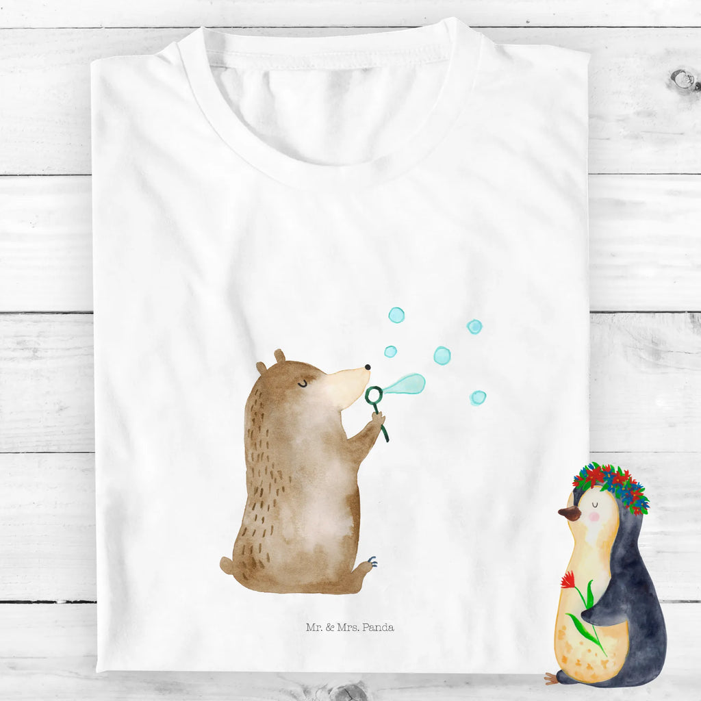 Organic Kinder T-Shirt Bär Seifenblasen Kinder T-Shirt, Kinder T-Shirt Mädchen, Kinder T-Shirt Jungen, Bär, Teddy, Teddybär, Seifenblasen Bär Lustig Sein Glücklich Traurig Happy