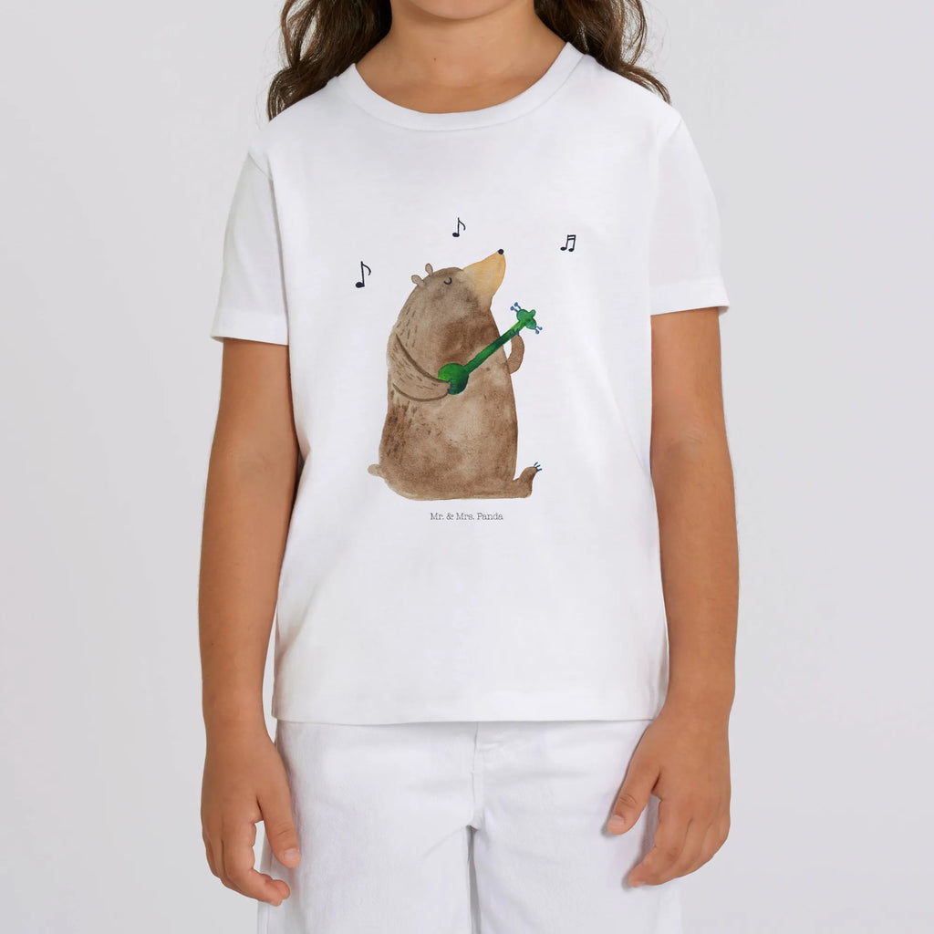 Organic Kinder T-Shirt Bär Gitarre Kinder T-Shirt, Kinder T-Shirt Mädchen, Kinder T-Shirt Jungen, Bär, Teddy, Teddybär