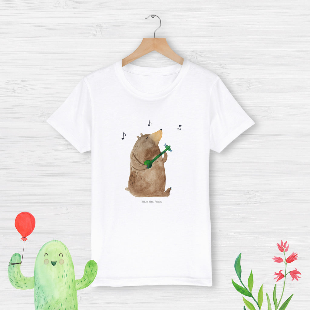 Organic Kinder T-Shirt Bär Gitarre Kinder T-Shirt, Kinder T-Shirt Mädchen, Kinder T-Shirt Jungen, Bär, Teddy, Teddybär