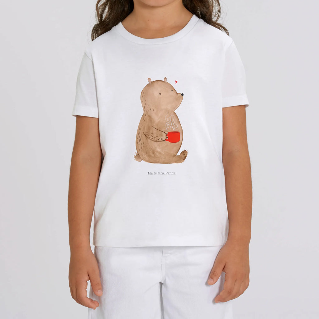 Organic Kinder T-Shirt Bär Kaffee Kinder T-Shirt, Kinder T-Shirt Mädchen, Kinder T-Shirt Jungen, Bär, Teddy, Teddybär, Kaffee, Coffee, Bären, guten Morgen, Morgenroutine, Welt erobern, Welt retten, Motivation