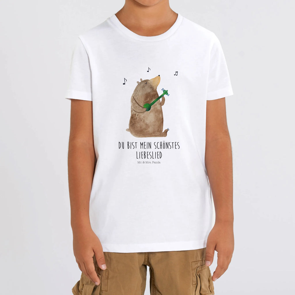 Organic Kids T-Shirt bear song Kinder T-Shirt, Kinder T-Shirt Mädchen, Kinder T-Shirt Jungen, Bär, Teddy, Teddybär, Bärchen, Bear, Liebeslied, Lied, Song, Valentinstag, Valentine, Geschenk, Partner, Liebe, Freundin, Frau, Herz, Spruch