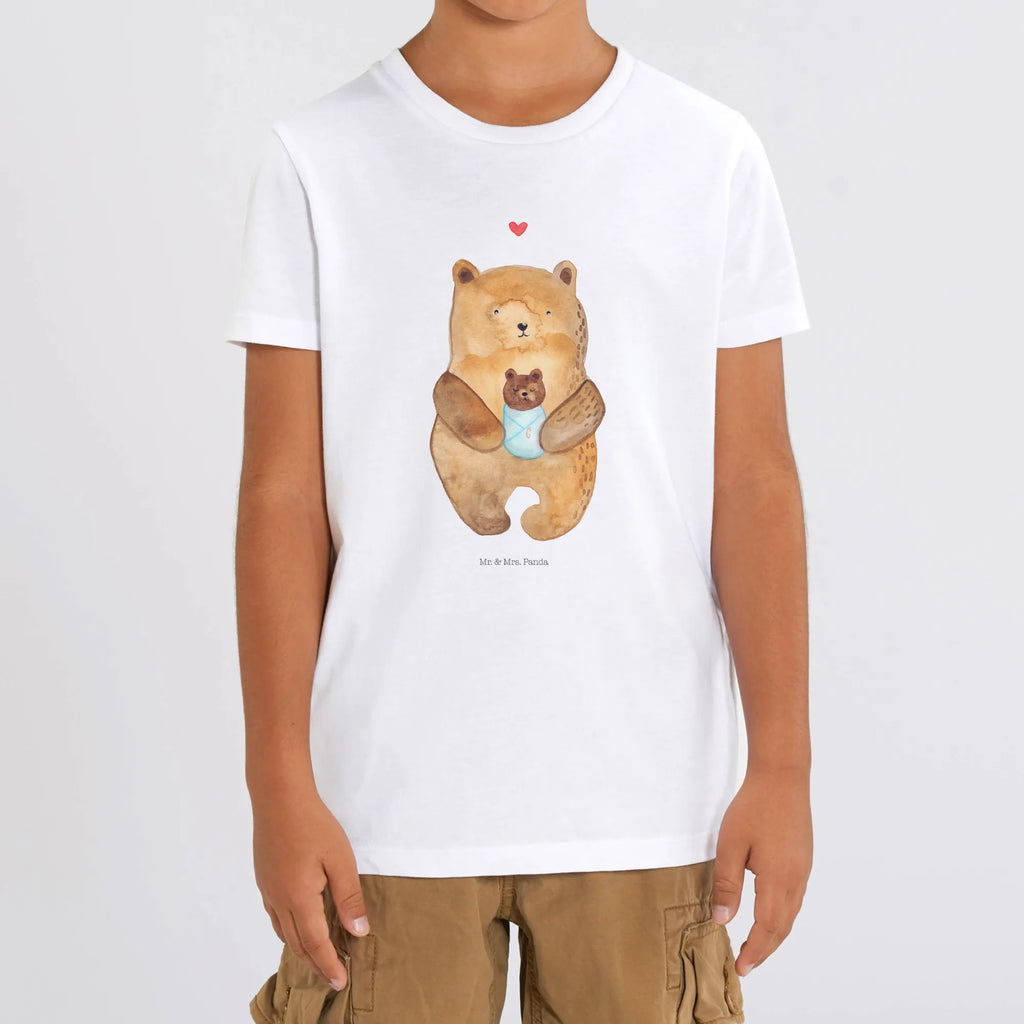 Organic Kinder T-Shirt Bär mit Baby Kinder T-Shirt, Kinder T-Shirt Mädchen, Kinder T-Shirt Jungen, Bär, Teddy, Teddybär, Eltern, Mutter, Baby, Taufe, Geburt, Nichte, Neffe, Enkel, Enkelin, Täufling, Geburtstag, Glückwunsch