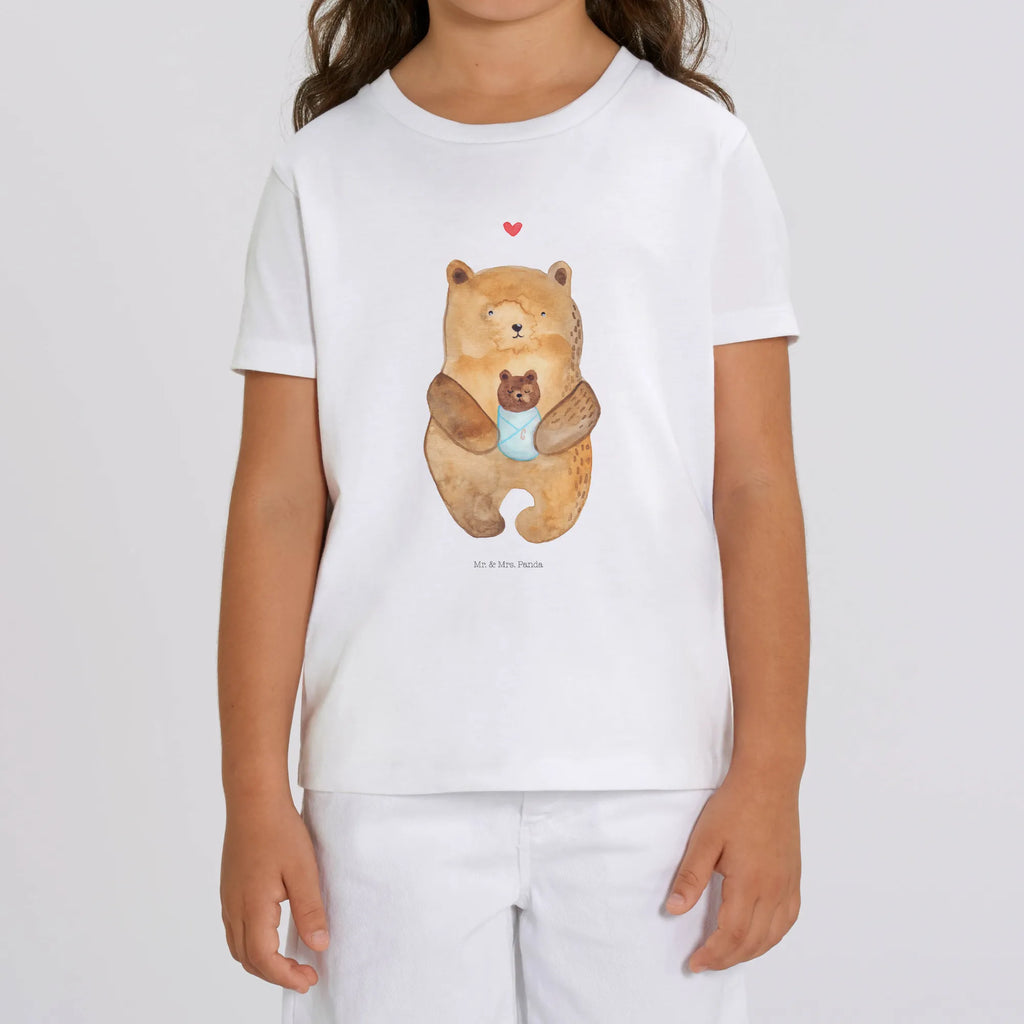 Organic Kinder T-Shirt Bär mit Baby Kinder T-Shirt, Kinder T-Shirt Mädchen, Kinder T-Shirt Jungen, Bär, Teddy, Teddybär, Eltern, Mutter, Baby, Taufe, Geburt, Nichte, Neffe, Enkel, Enkelin, Täufling, Geburtstag, Glückwunsch