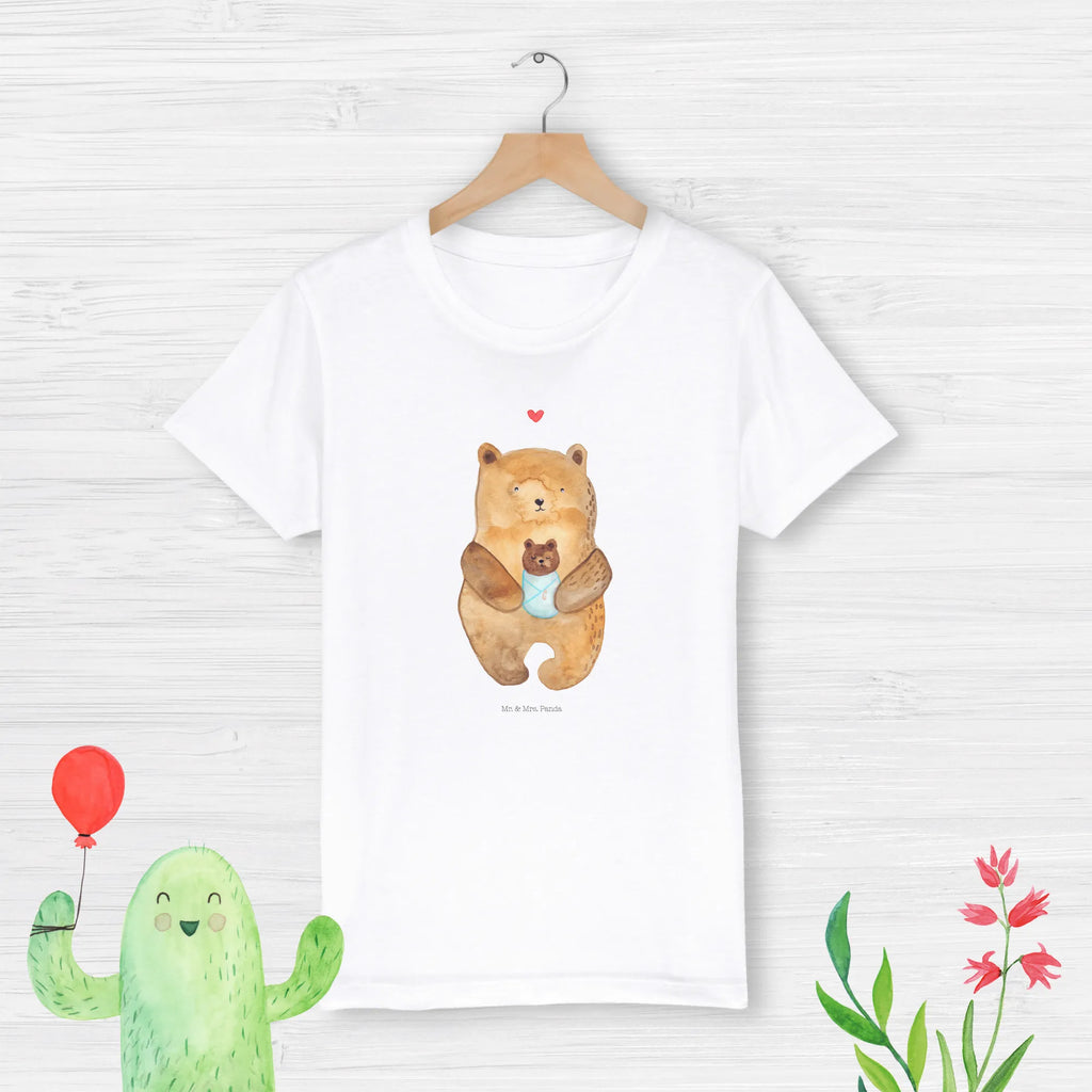 Organic Kinder T-Shirt Bär mit Baby Kinder T-Shirt, Kinder T-Shirt Mädchen, Kinder T-Shirt Jungen, Bär, Teddy, Teddybär, Eltern, Mutter, Baby, Taufe, Geburt, Nichte, Neffe, Enkel, Enkelin, Täufling, Geburtstag, Glückwunsch