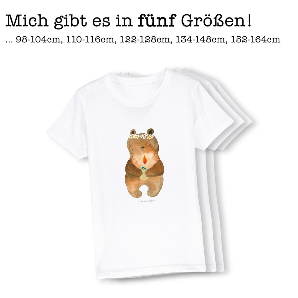 Organic Kids T-Shirt bear communion Kinder T-Shirt, Kinder T-Shirt Mädchen, Kinder T-Shirt Jungen, Bär, Teddy, Teddybär, Kommunion, Gottes Segen, Taufkerze, katholisch
