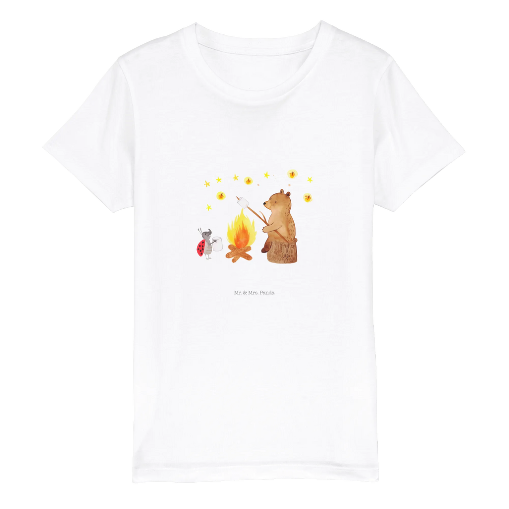 Organic Kinder T-Shirt Bär & Marienkäfer Lagerfeuer Kinder T-Shirt, Kinder T-Shirt Mädchen, Kinder T-Shirt Jungen, Bär, Teddy, Teddybär, Lagerfeuer