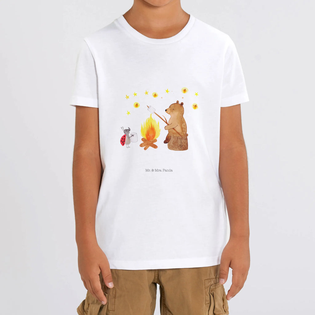 Organic Kinder T-Shirt Bär & Marienkäfer Lagerfeuer Kinder T-Shirt, Kinder T-Shirt Mädchen, Kinder T-Shirt Jungen, Bär, Teddy, Teddybär, Lagerfeuer