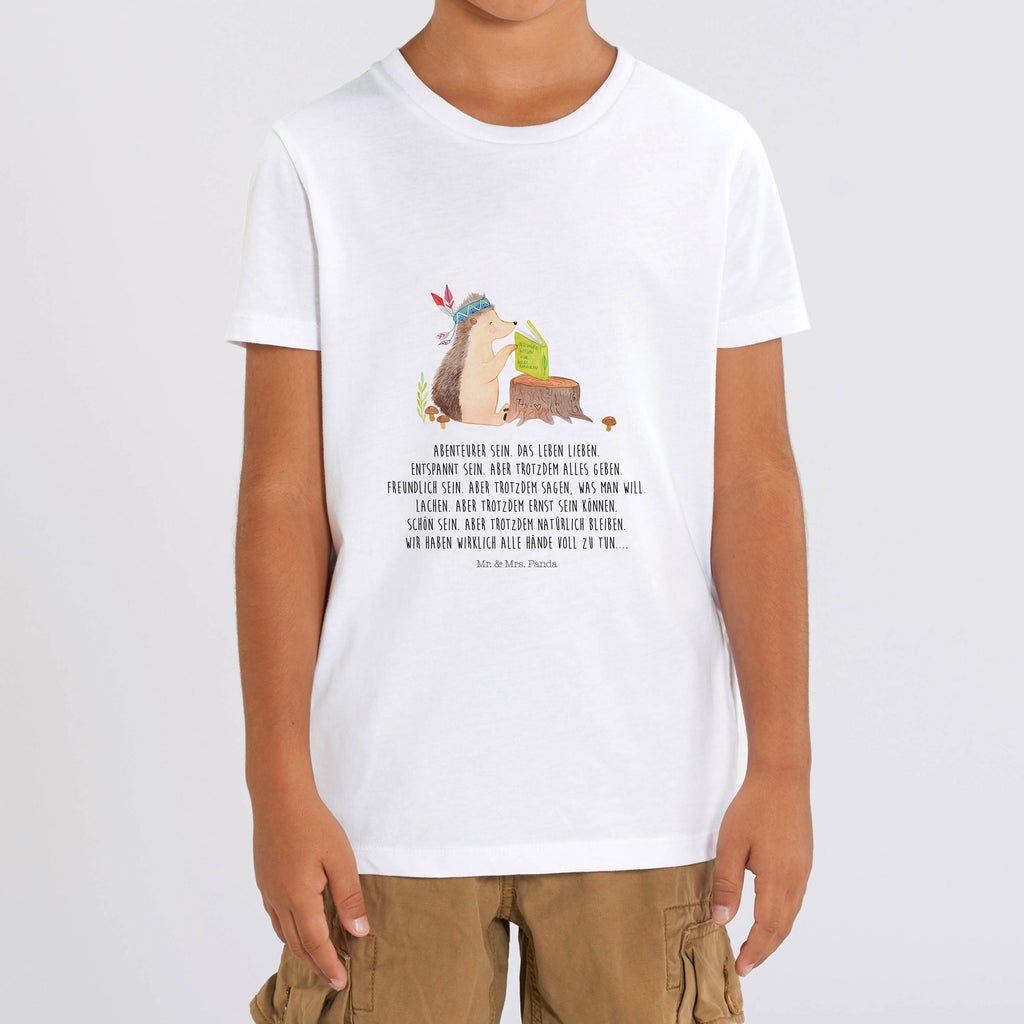 Organic Kinder T-Shirt Igel Indianer Kinder T-Shirt, Kinder T-Shirt Mädchen, Kinder T-Shirt Jungen, Waldtiere, Tiere, Igel, Indianer, Abenteuer, Lagerfeuer, Camping