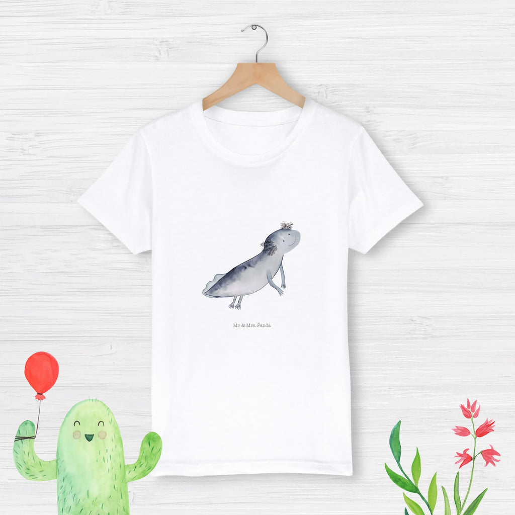 Organic Kinder T-Shirt Axolotl Schwimmen Kinder T-Shirt, Kinder T-Shirt Mädchen, Kinder T-Shirt Jungen, Axolotl, Molch, Axolot, Schwanzlurch, Lurch, Lurche, Problem, Probleme, Lösungen, Motivation