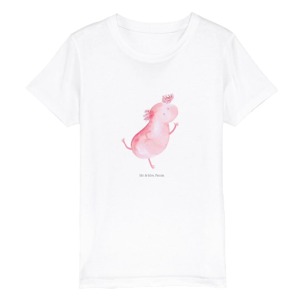 Organic Kinder T-Shirt Axolotl tanzt Kinder T-Shirt, Kinder T-Shirt Mädchen, Kinder T-Shirt Jungen, Axolotl, Molch, Axolot, Schwanzlurch, Lurch, Lurche, Dachschaden, Sterne, verrückt, Freundin, beste Freundin