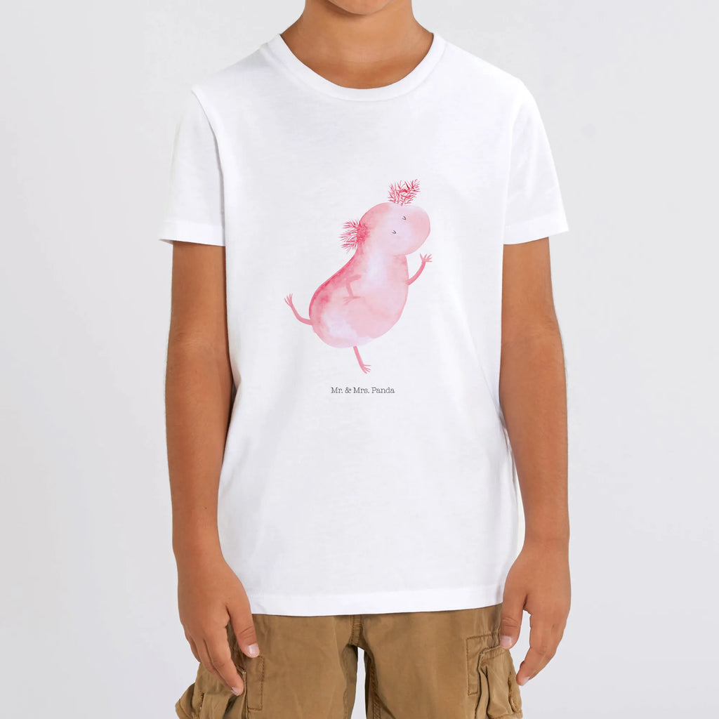 Organic Kinder T-Shirt Axolotl tanzt Kinder T-Shirt, Kinder T-Shirt Mädchen, Kinder T-Shirt Jungen, Axolotl, Molch, Axolot, Schwanzlurch, Lurch, Lurche, Dachschaden, Sterne, verrückt, Freundin, beste Freundin