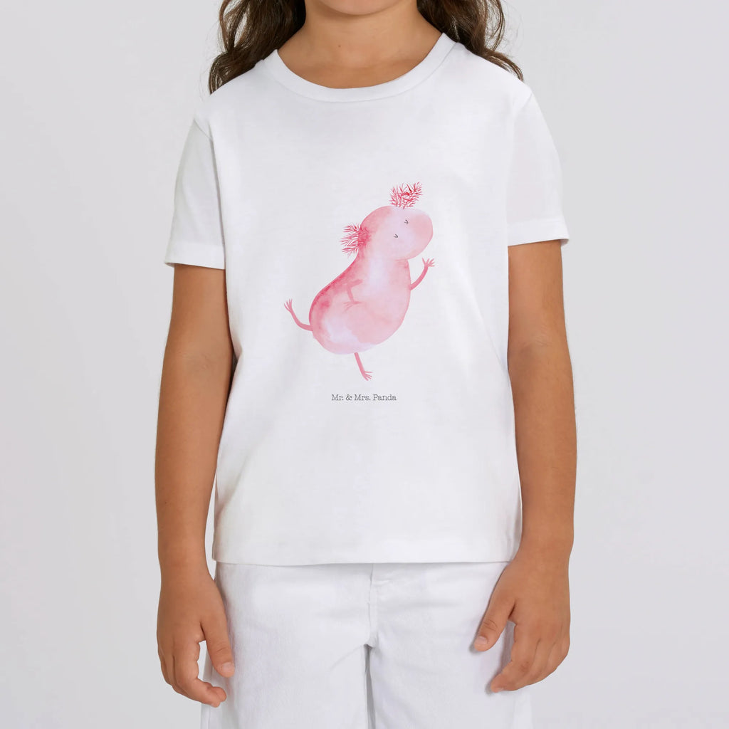 Organic Kinder T-Shirt Axolotl tanzt Kinder T-Shirt, Kinder T-Shirt Mädchen, Kinder T-Shirt Jungen, Axolotl, Molch, Axolot, Schwanzlurch, Lurch, Lurche, Dachschaden, Sterne, verrückt, Freundin, beste Freundin