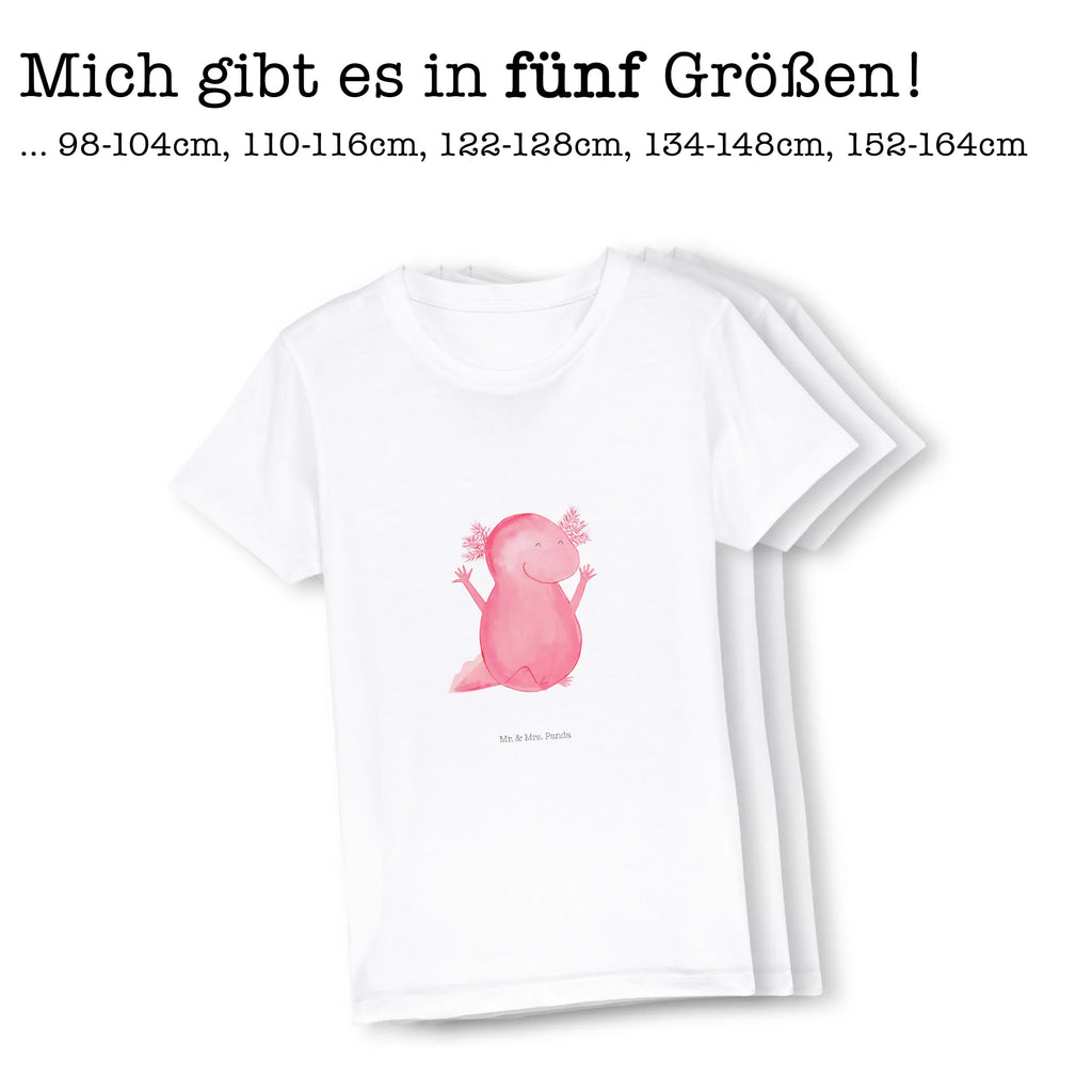 Organic Kinder T-Shirt Axolotl Hurra Kinder T-Shirt, Kinder T-Shirt Mädchen, Kinder T-Shirt Jungen, Axolotl, Molch, Axolot, Schwanzlurch, Lurch, Lurche, fröhlich, Spaß, Freude, Motivation, Zufriedenheit