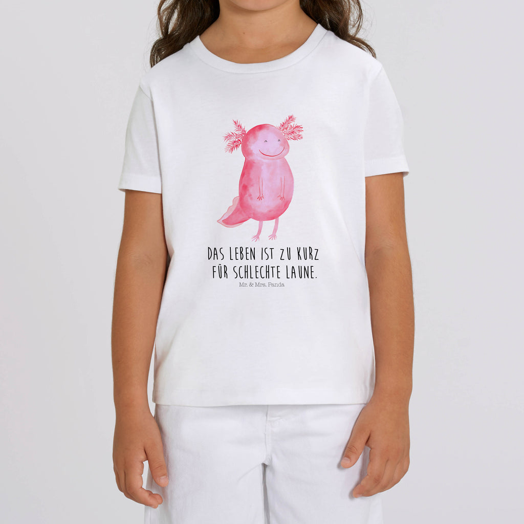 Organic Kinder T-Shirt Axolotl glücklich Kinder T-Shirt, Kinder T-Shirt Mädchen, Kinder T-Shirt Jungen, Axolotl, Molch, Axolot, Schwanzlurch, Lurch, Lurche, Motivation, gute Laune