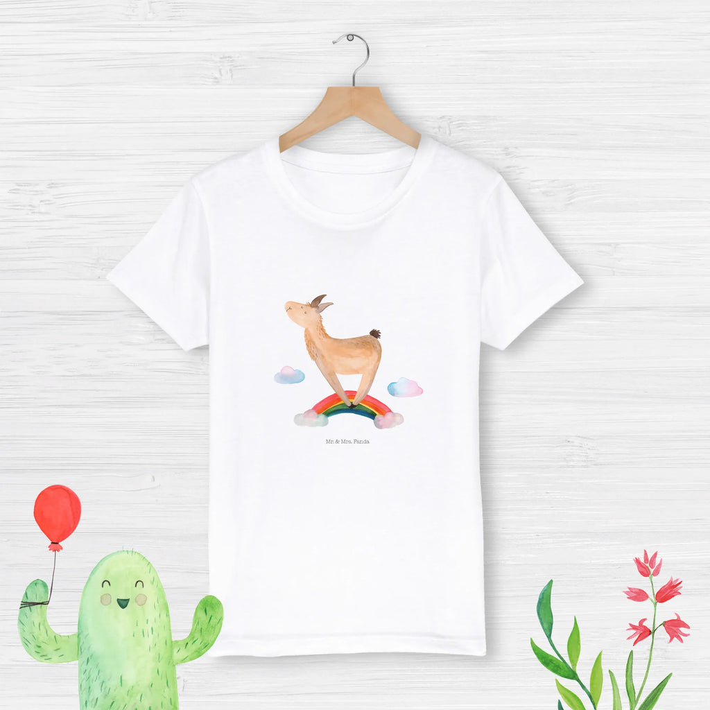 Organic Kinder T-Shirt Lama Regenbogen Kinder T-Shirt, Kinder T-Shirt Mädchen, Kinder T-Shirt Jungen, Lama, Alpaka, Lamas, Regenbogen, Haters gonna hate, Haters, Selbstständig, Außenseiter, Schule, Abi, Hobby, Wolkenland, Freiheit