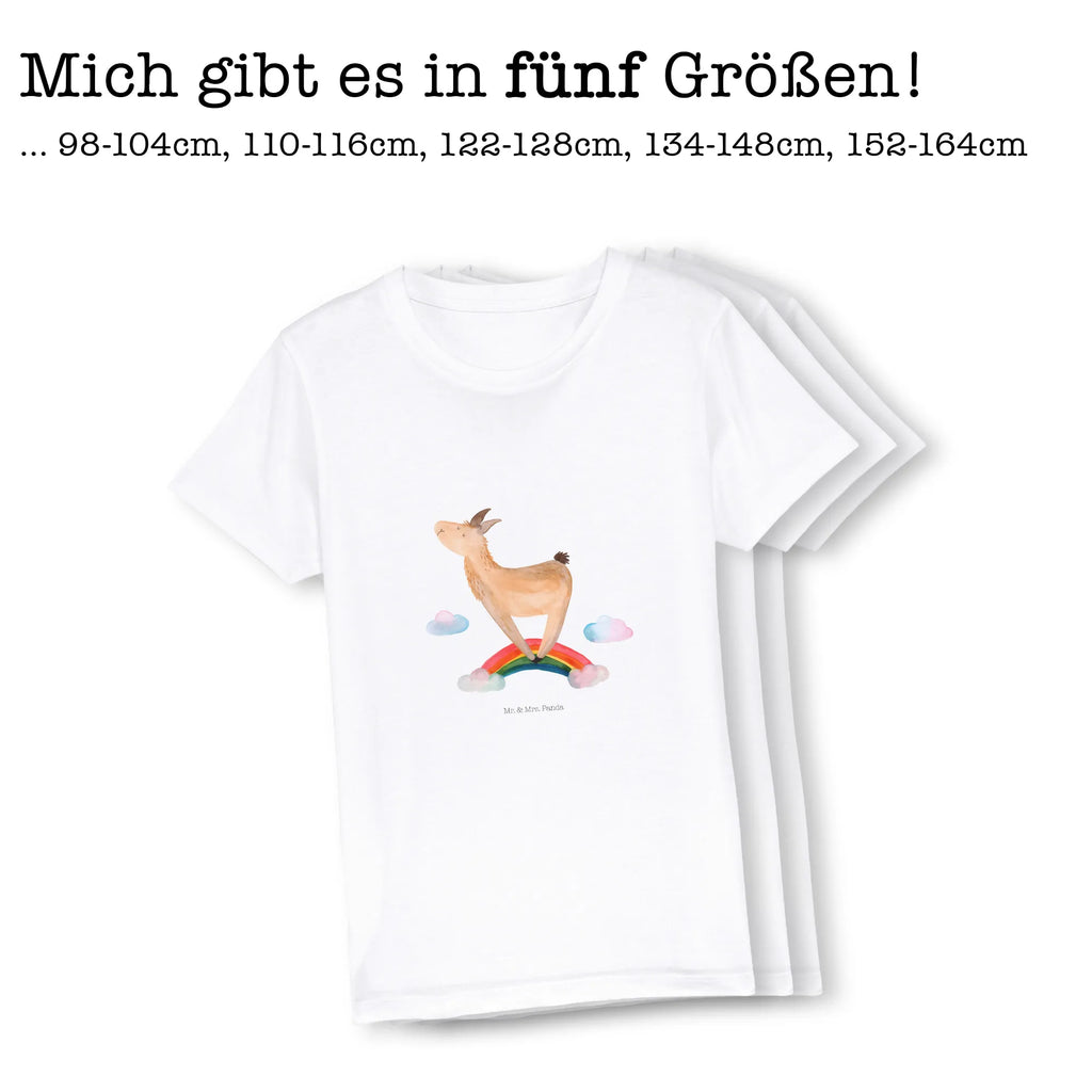 Organic Kinder T-Shirt Lama Regenbogen Kinder T-Shirt, Kinder T-Shirt Mädchen, Kinder T-Shirt Jungen, Lama, Alpaka, Lamas, Regenbogen, Haters gonna hate, Haters, Selbstständig, Außenseiter, Schule, Abi, Hobby, Wolkenland, Freiheit