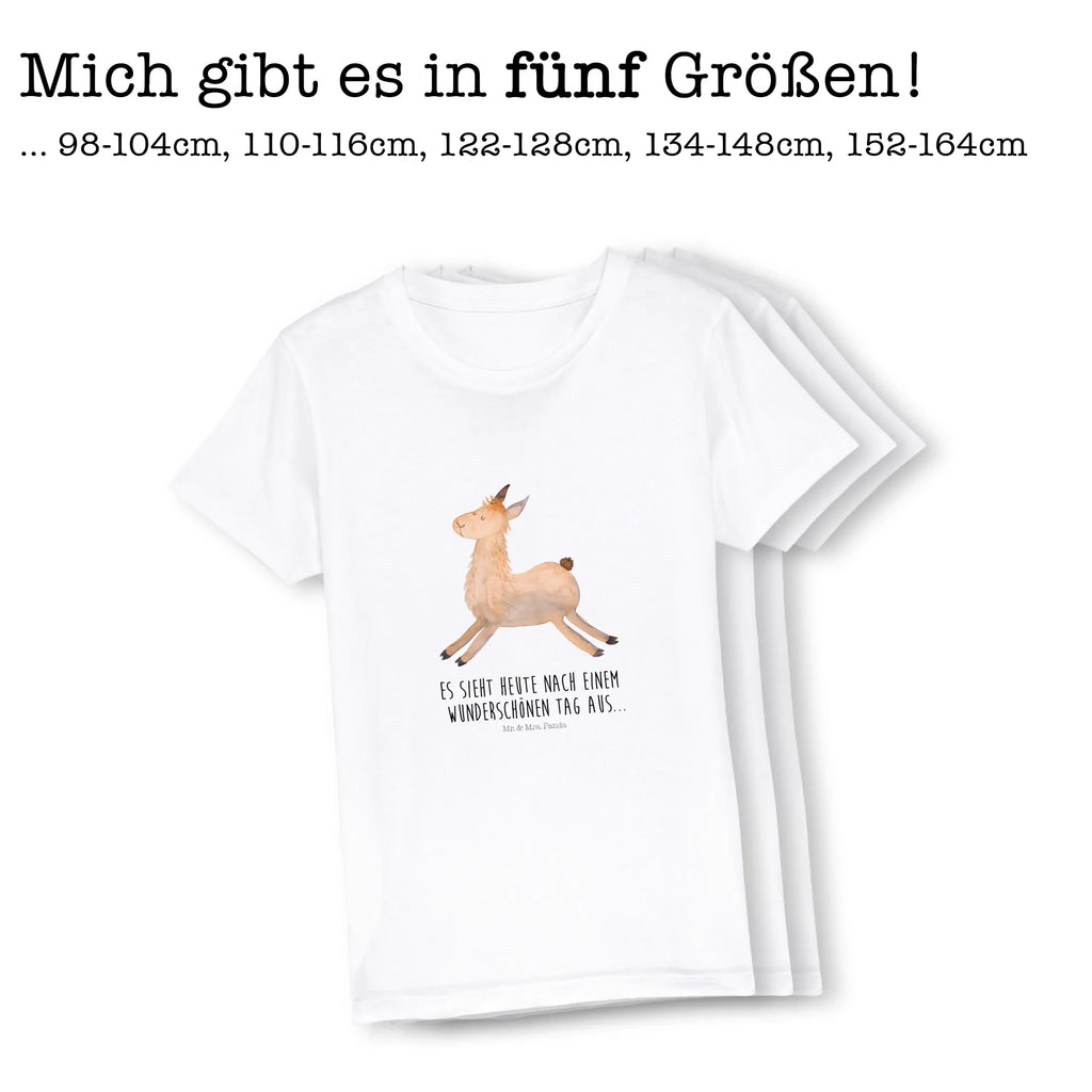 Organic Kinder T-Shirt Lama Springen Kinder T-Shirt, Kinder T-Shirt Mädchen, Kinder T-Shirt Jungen, Lama, Alpaka, Lamas, Lieblingstag, Happy day, fröhlich, Glück, Freundin, Liebeskummer, Neustart, guten Morgen, Start, Prüfung, Abitur