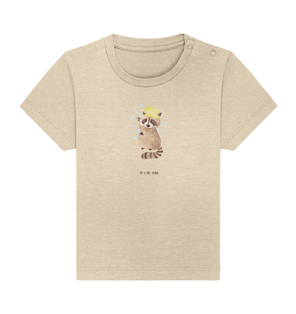 Organic Baby Shirt Waschbär Baby T-Shirt, Jungen Baby T-Shirt, Mädchen Baby T-Shirt, Shirt, Tiermotive, Gute Laune, lustige Sprüche, Tiere, Waschbär, Tagträumen, Plan, Fröhlich, waschen, Seifenblasen