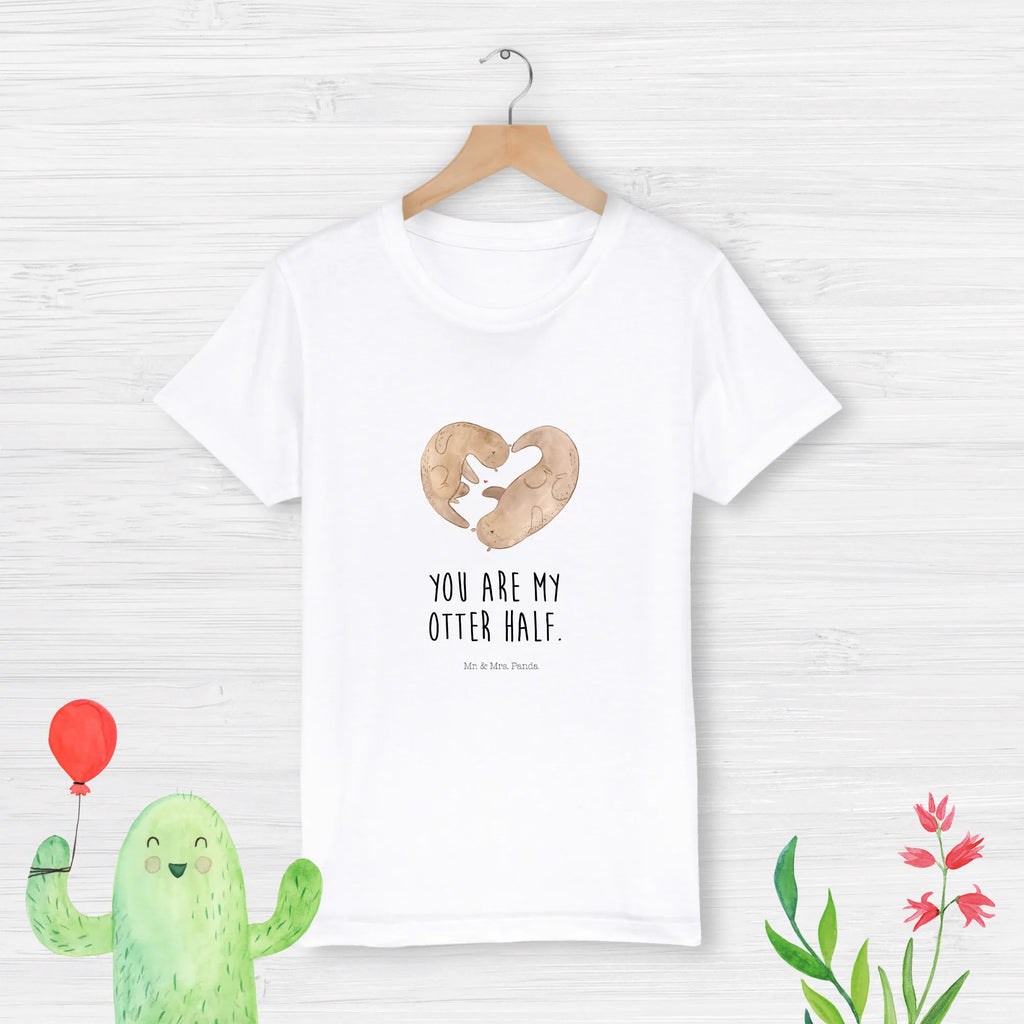 Organic Kinder T-Shirt Otter Herz Kinder T-Shirt, Kinder T-Shirt Mädchen, Kinder T-Shirt Jungen, Otter, Fischotter, Seeotter, Liebe, Herz, Liebesbeweis, Liebesgeschenk, Bessere Hälfte, Love you, Jahrestag, Hochzeitstag, Verlobung, gemeinsames Leben